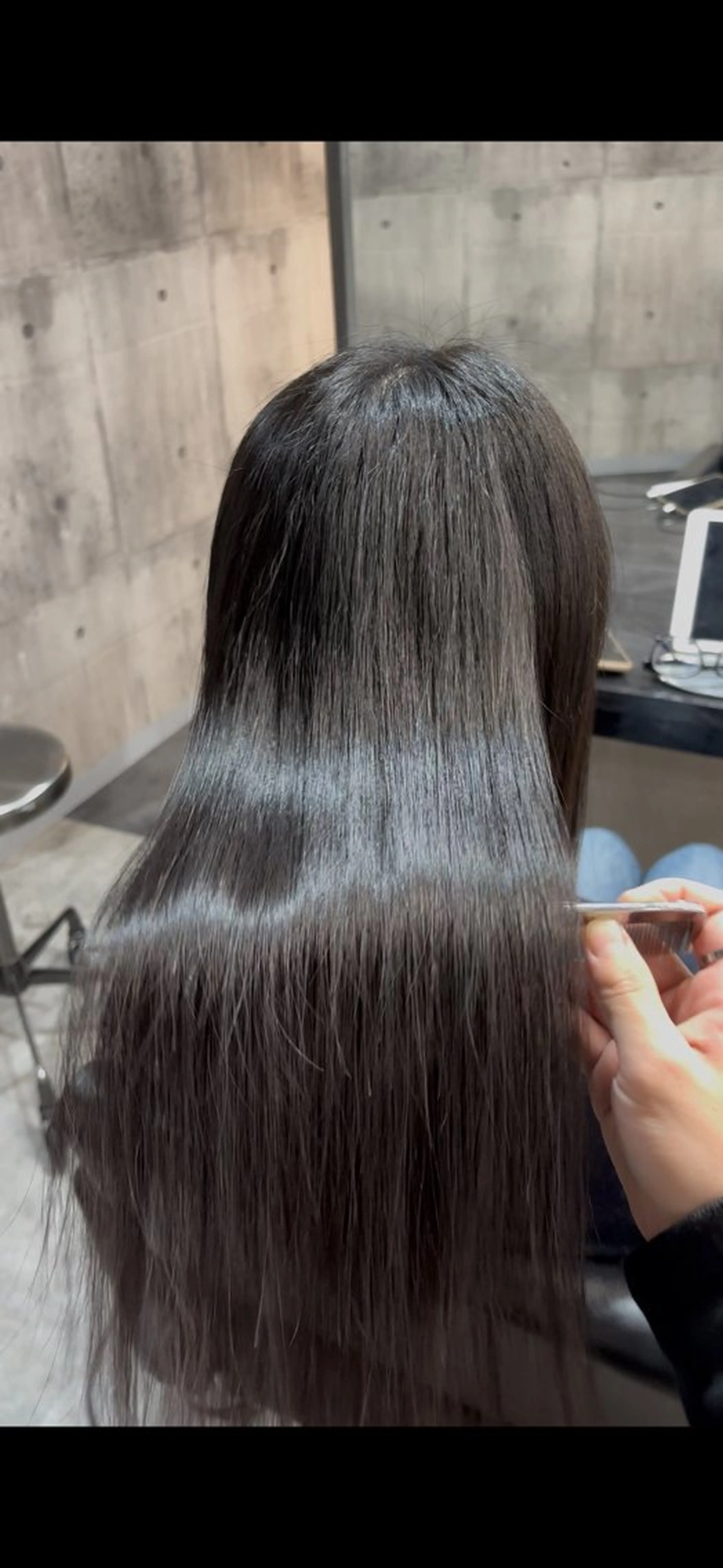 ロング 縮毛矯正 縮毛矯正 溝渕朋也 /髪質改善ストレートのヘアスタイル