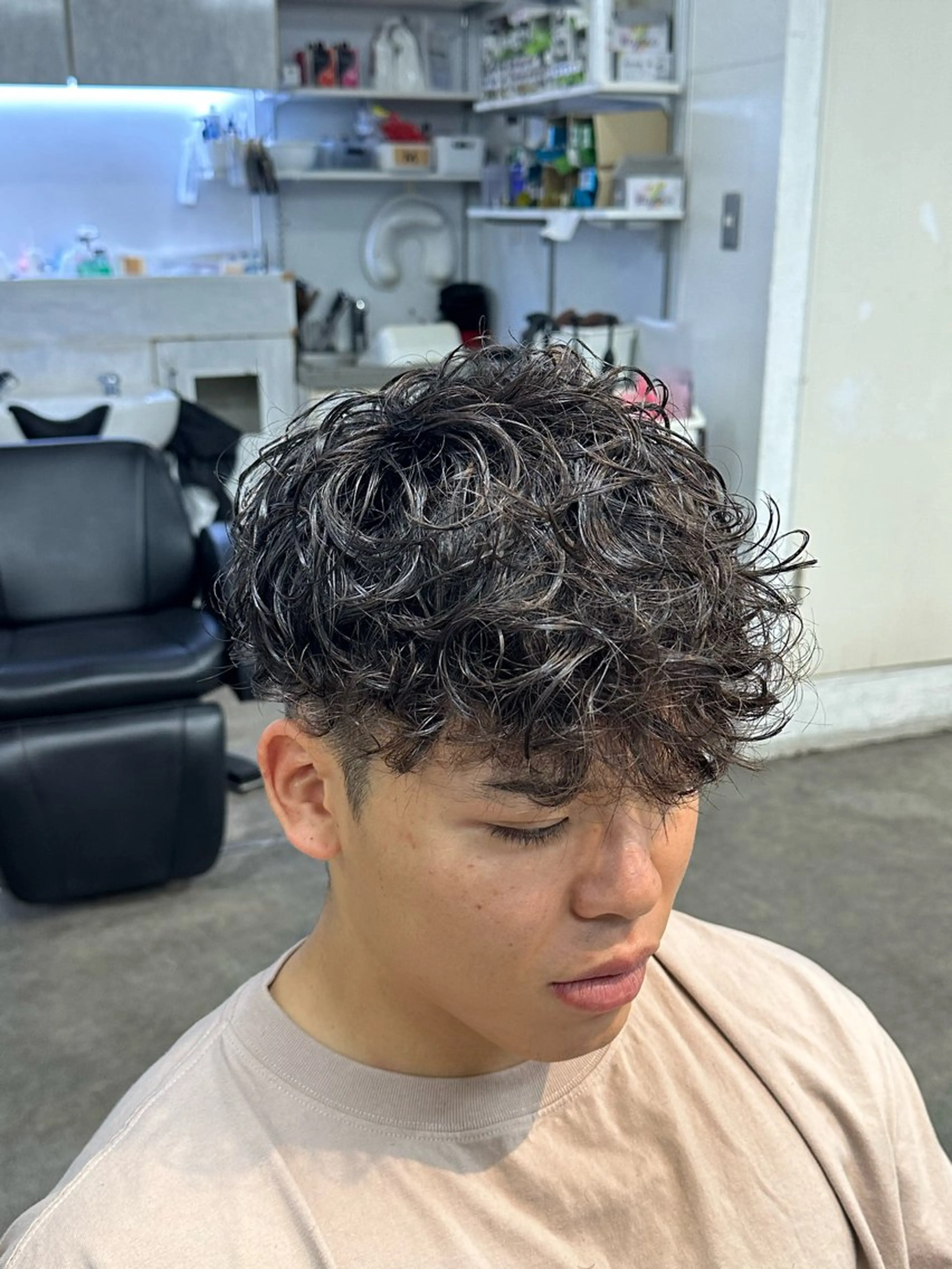 パーマ メンズ カット パーマ fifth/原宿/ メンズボブ/カズのヘアスタイル