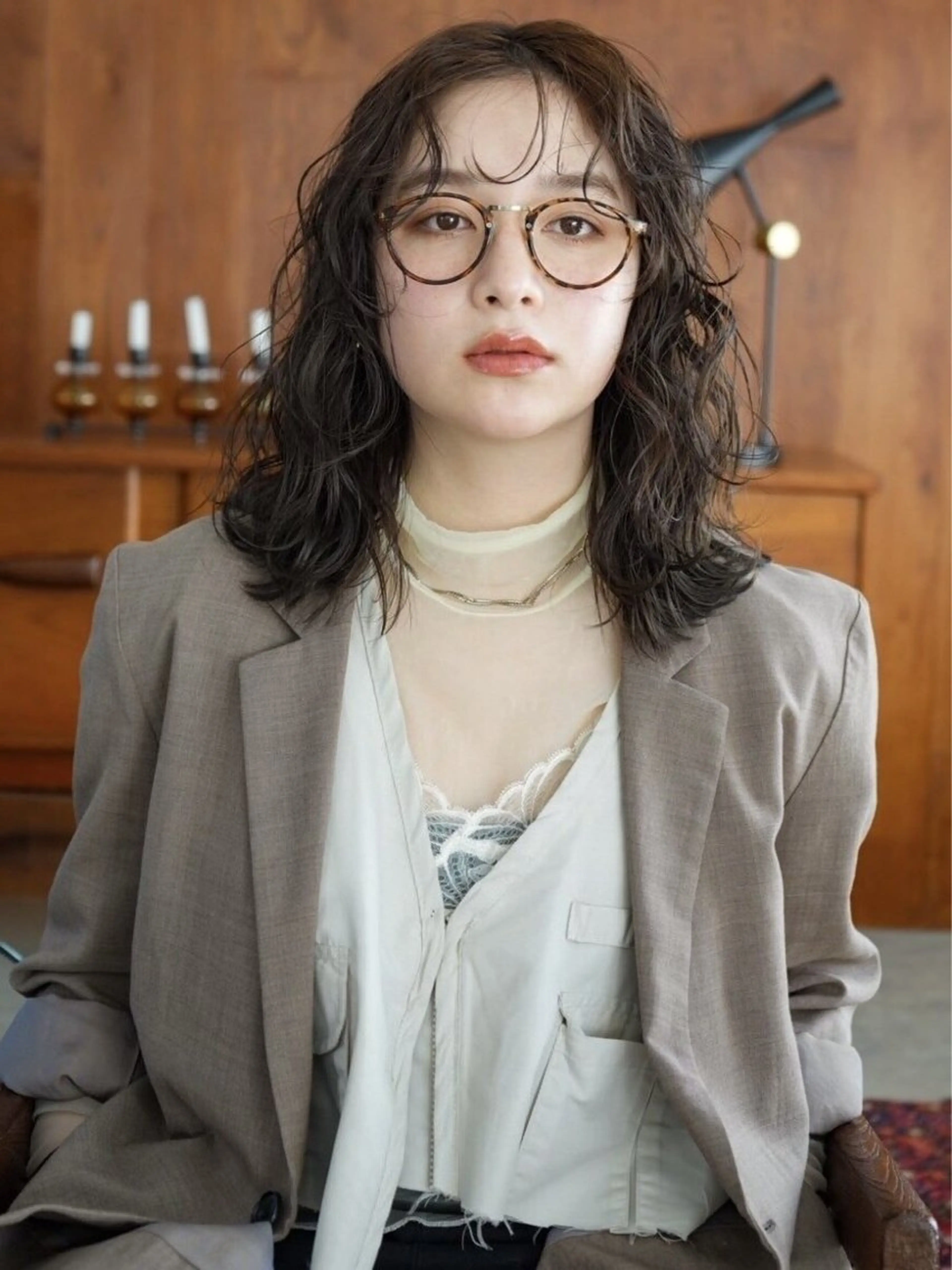 ロング パーマ シンバヒナノ/パーマ レイヤー/髪質改善のヘアスタイル