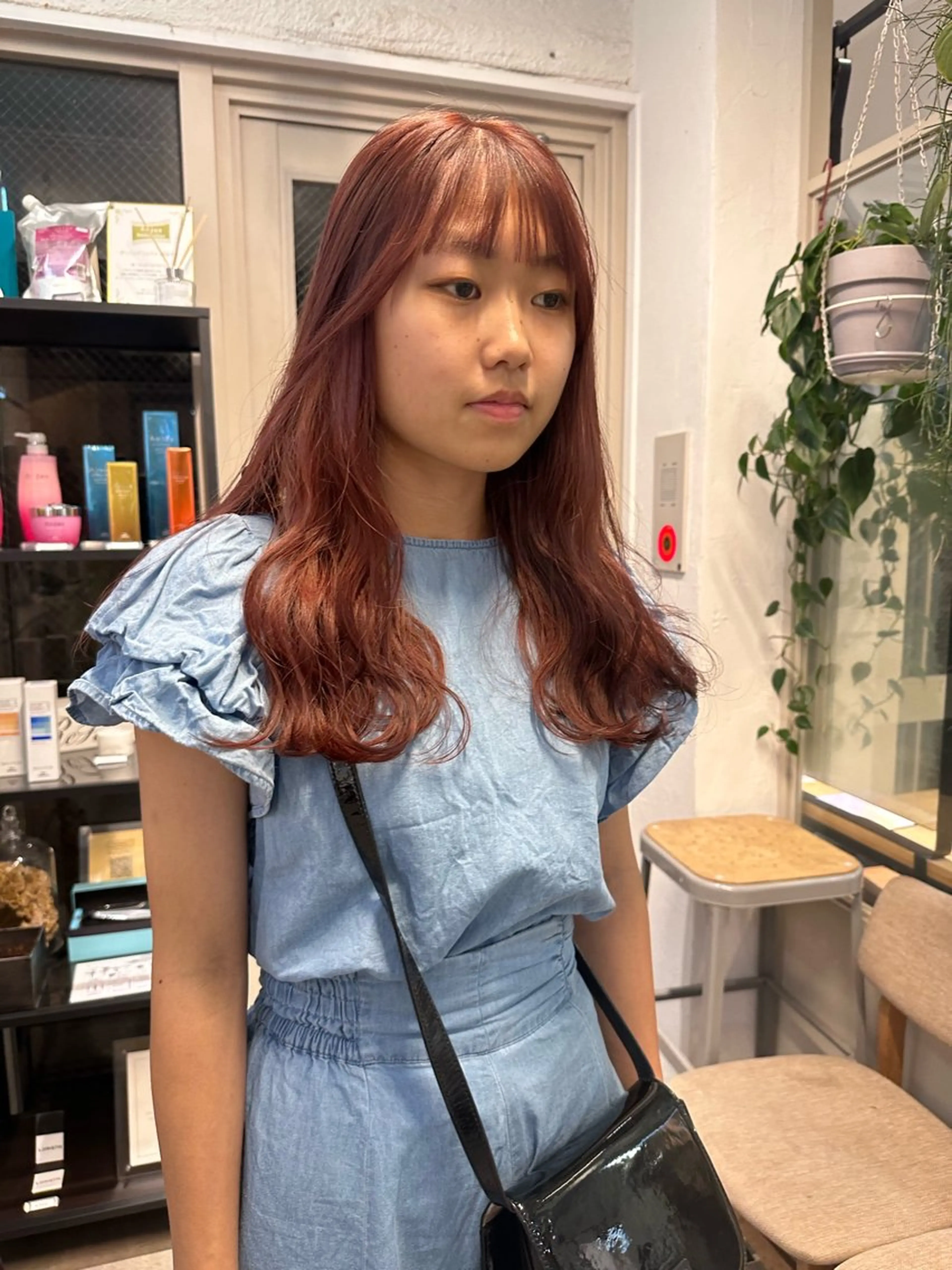 セミロング カラー ヘアカラー トリートメント REINA☁️透明感 カラー/ぷつっと♡のヘアスタイル