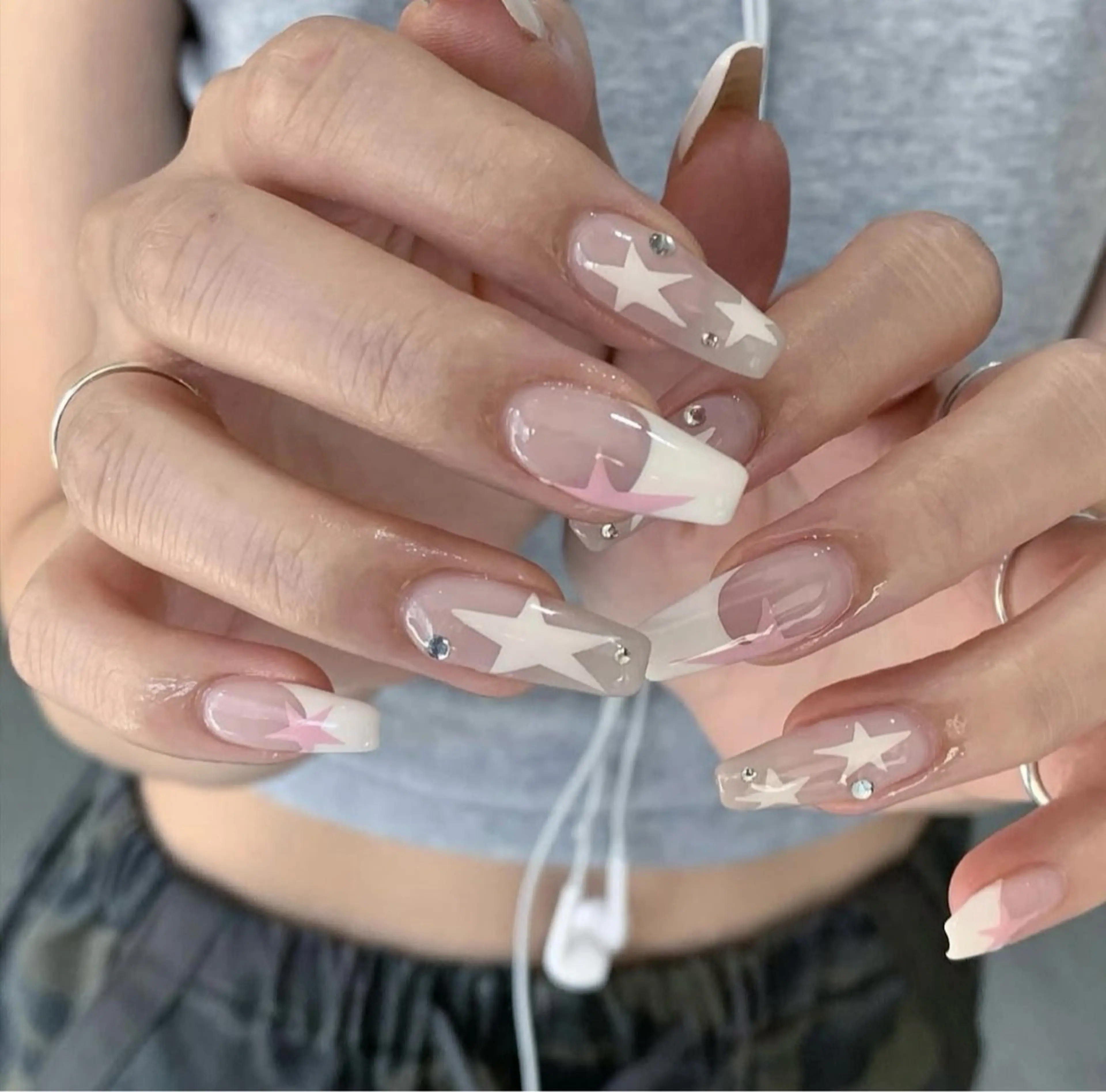 ネイル アートネイル 長さ出し ジェルネイル マグネットネイル ニュアンスネイル なな_ CloudyChanのネイルデザイン