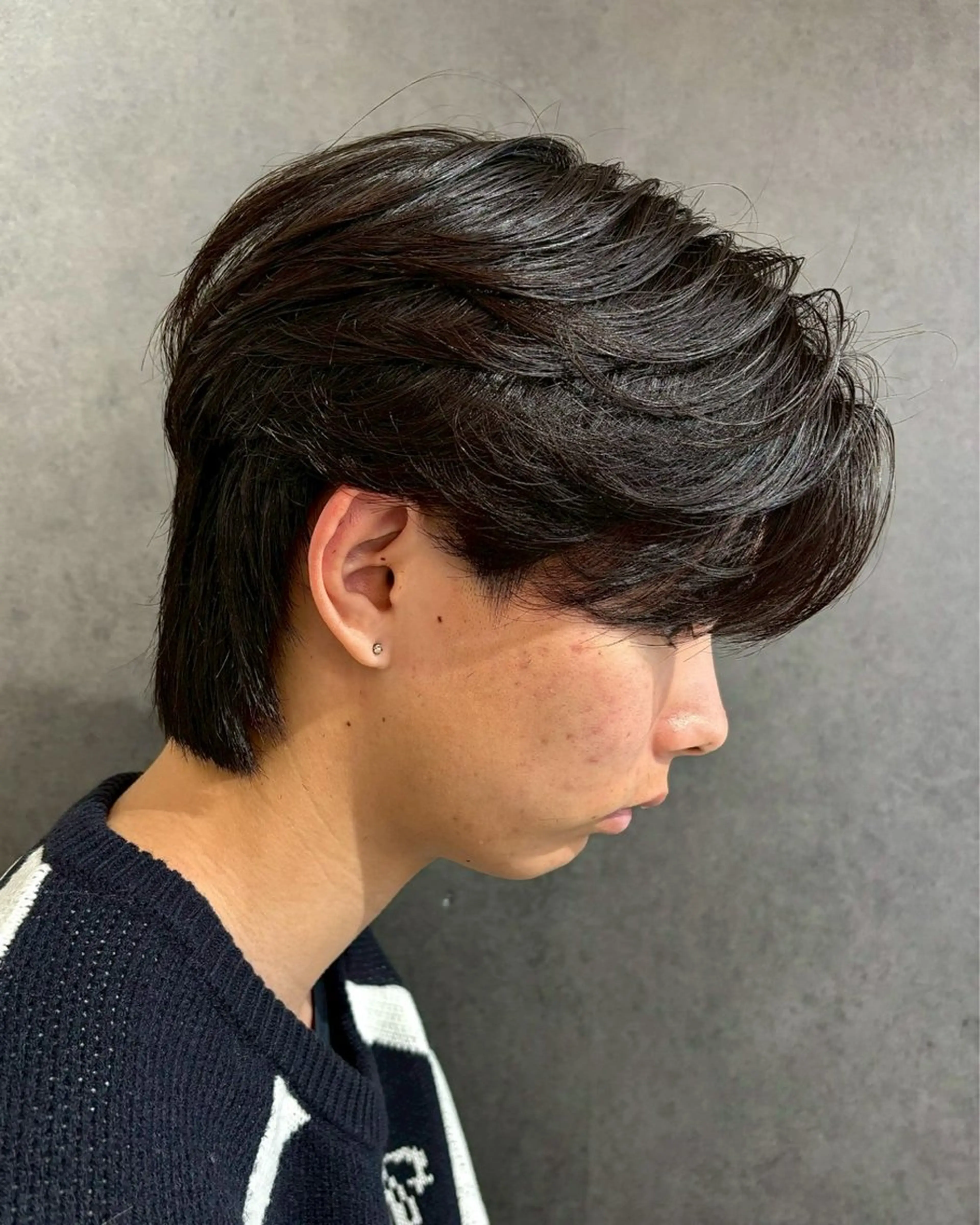 メンズ センターパート メンズウルフカット ウルフカット 三浦 れいやのヘアスタイル