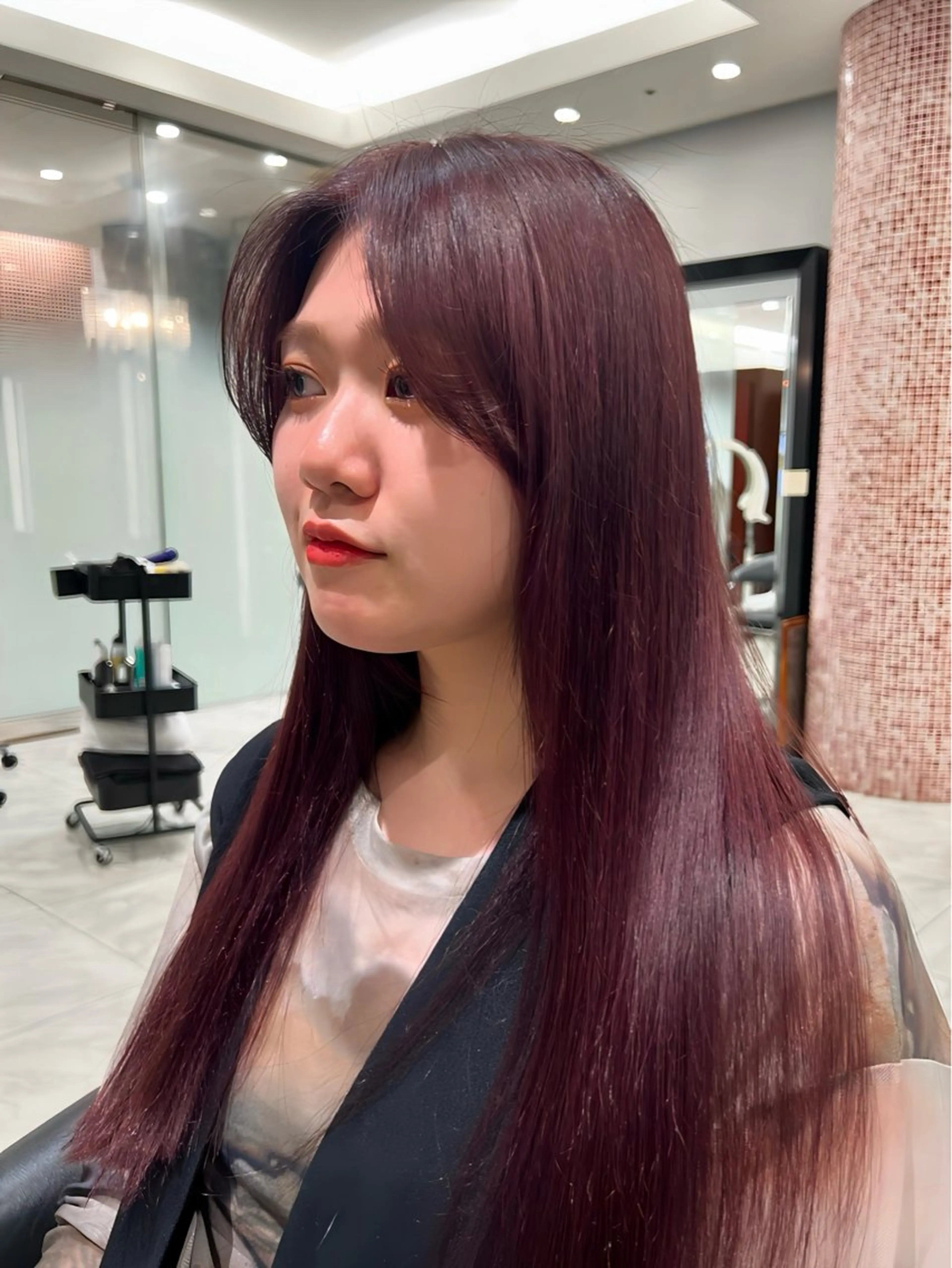 ロング カラー ボルドーカラー ピンクカラー ハイトーン特化🫧 Yuseiのヘアスタイル