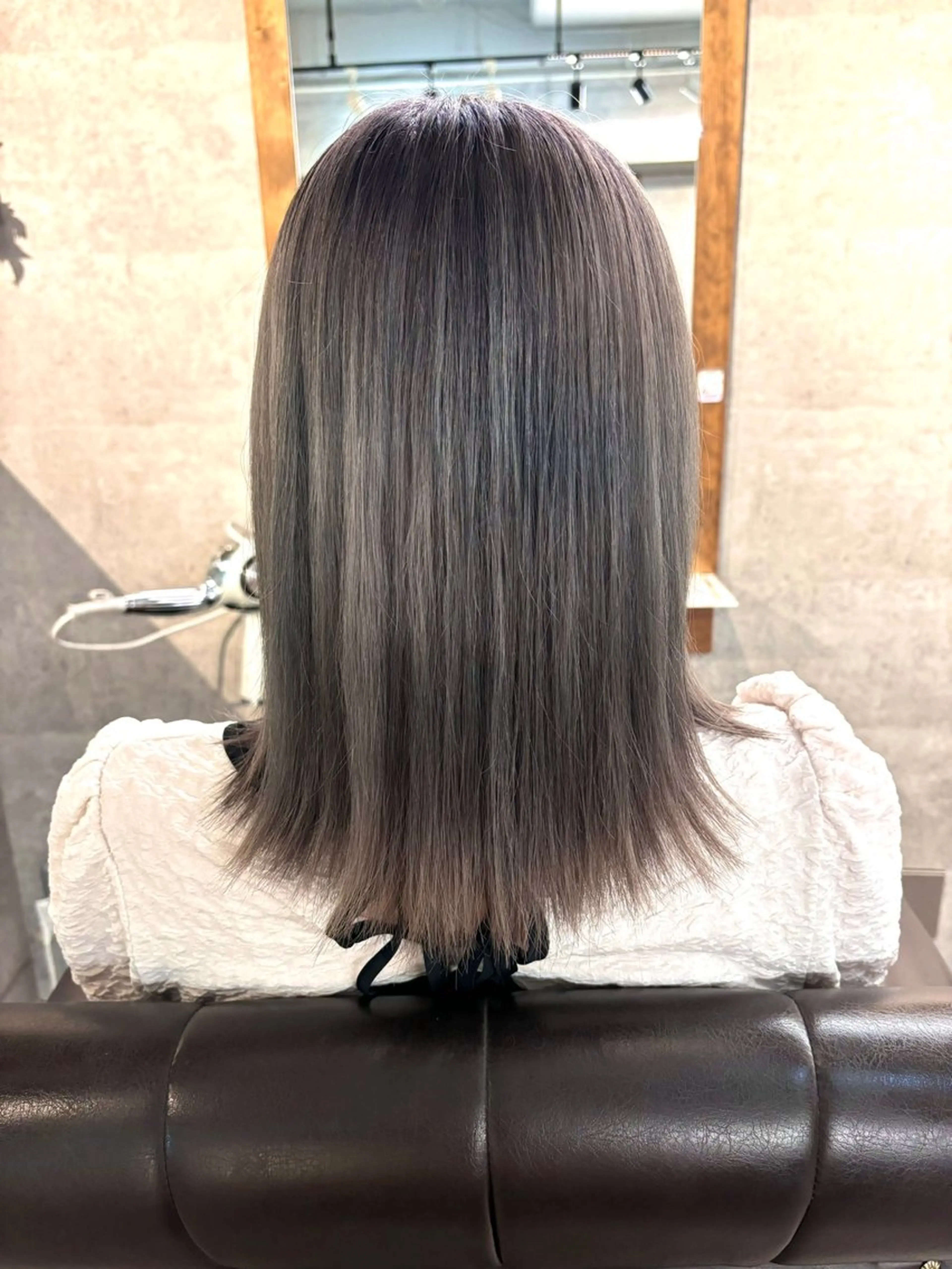 ミディアム カラー グレージュ パーマモデル大募集 ♡Manamiのヘアスタイル
