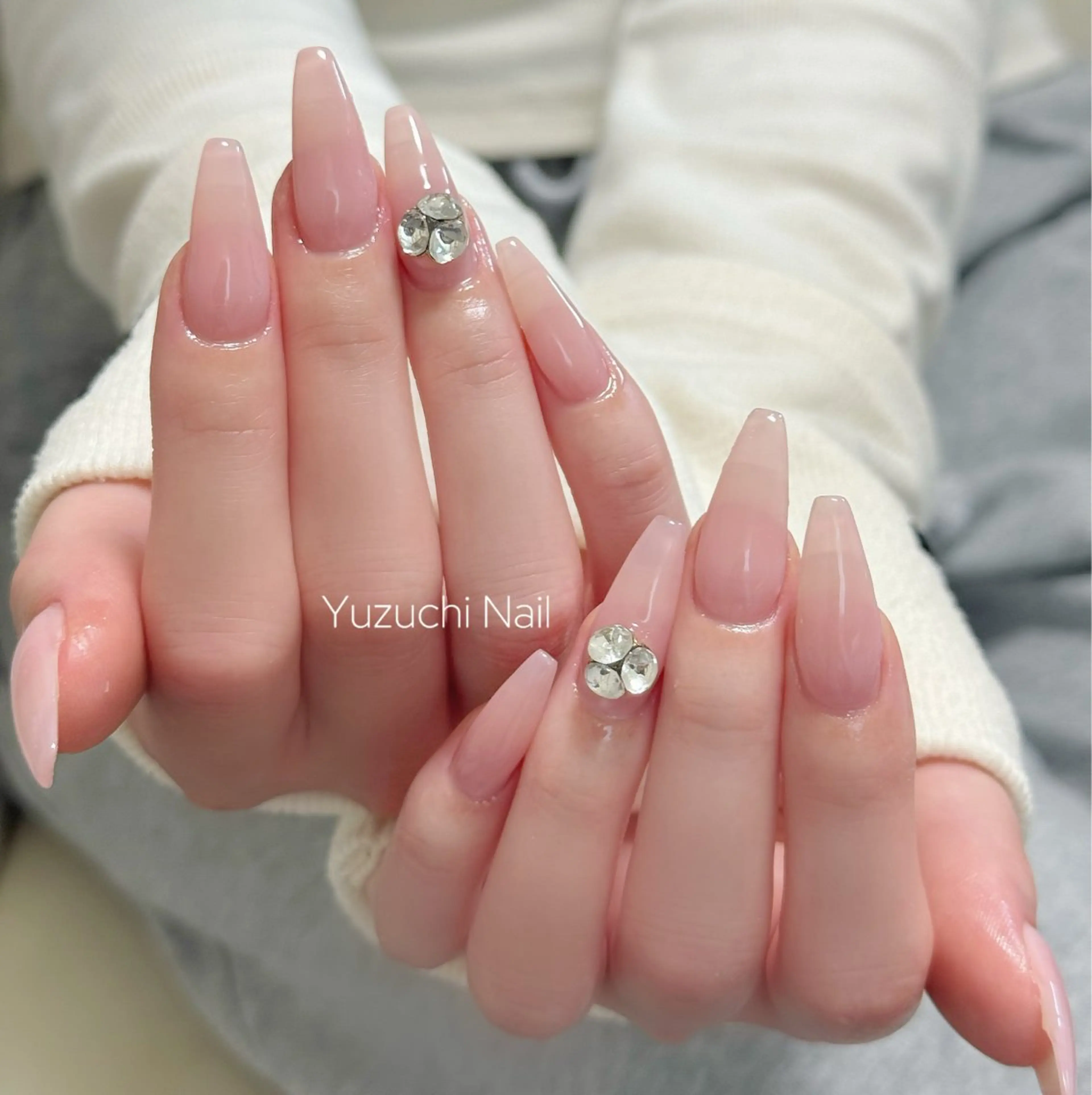 ネイル 長さ出し キラキラネイル ハンドネイル Yuzuchi Nailのネイルデザイン