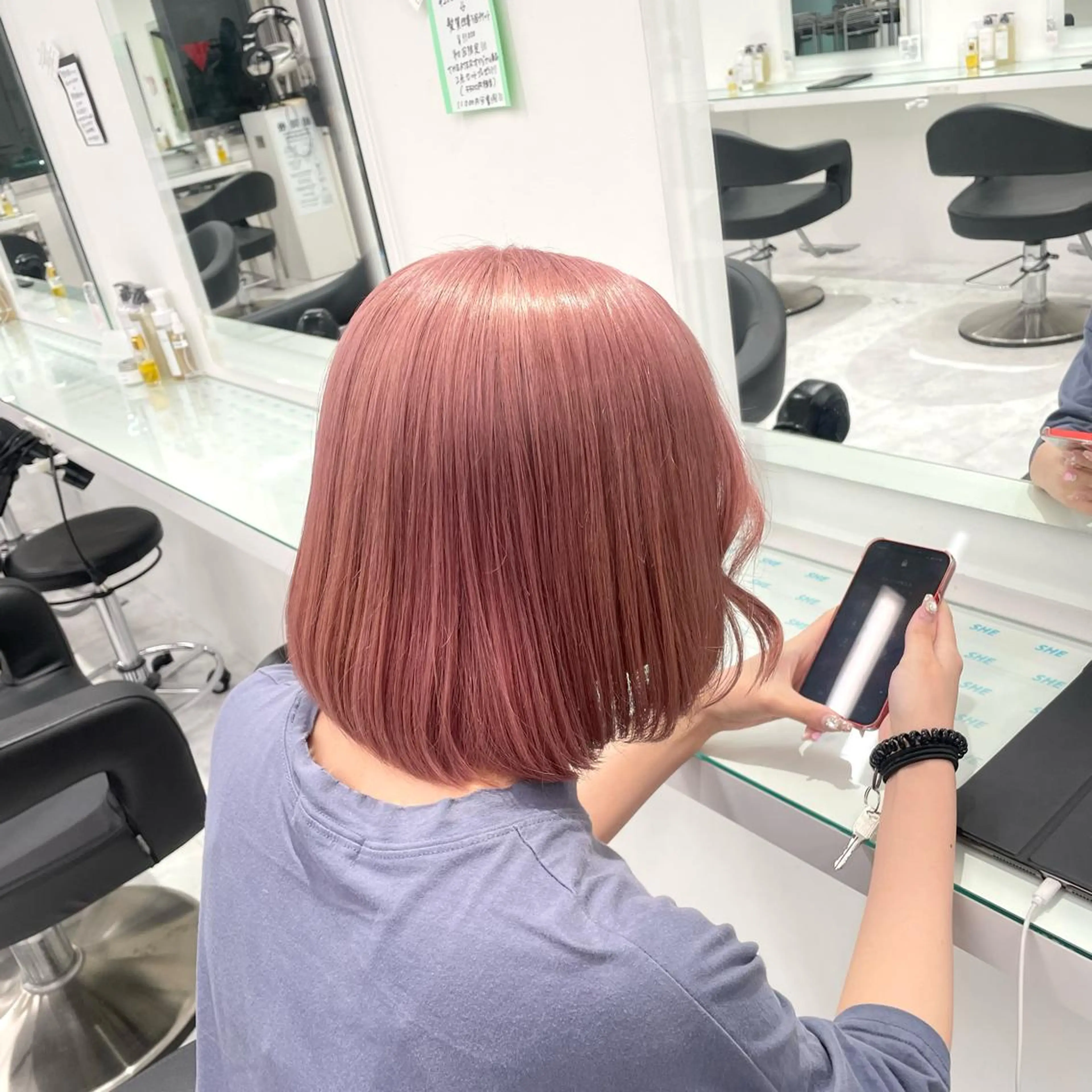 ミディアム カラー ヘアカラー トリートメント ヘッドスパ ヘアセット 暖色🩷透明感カラー ♡Maika♡のヘアスタイル