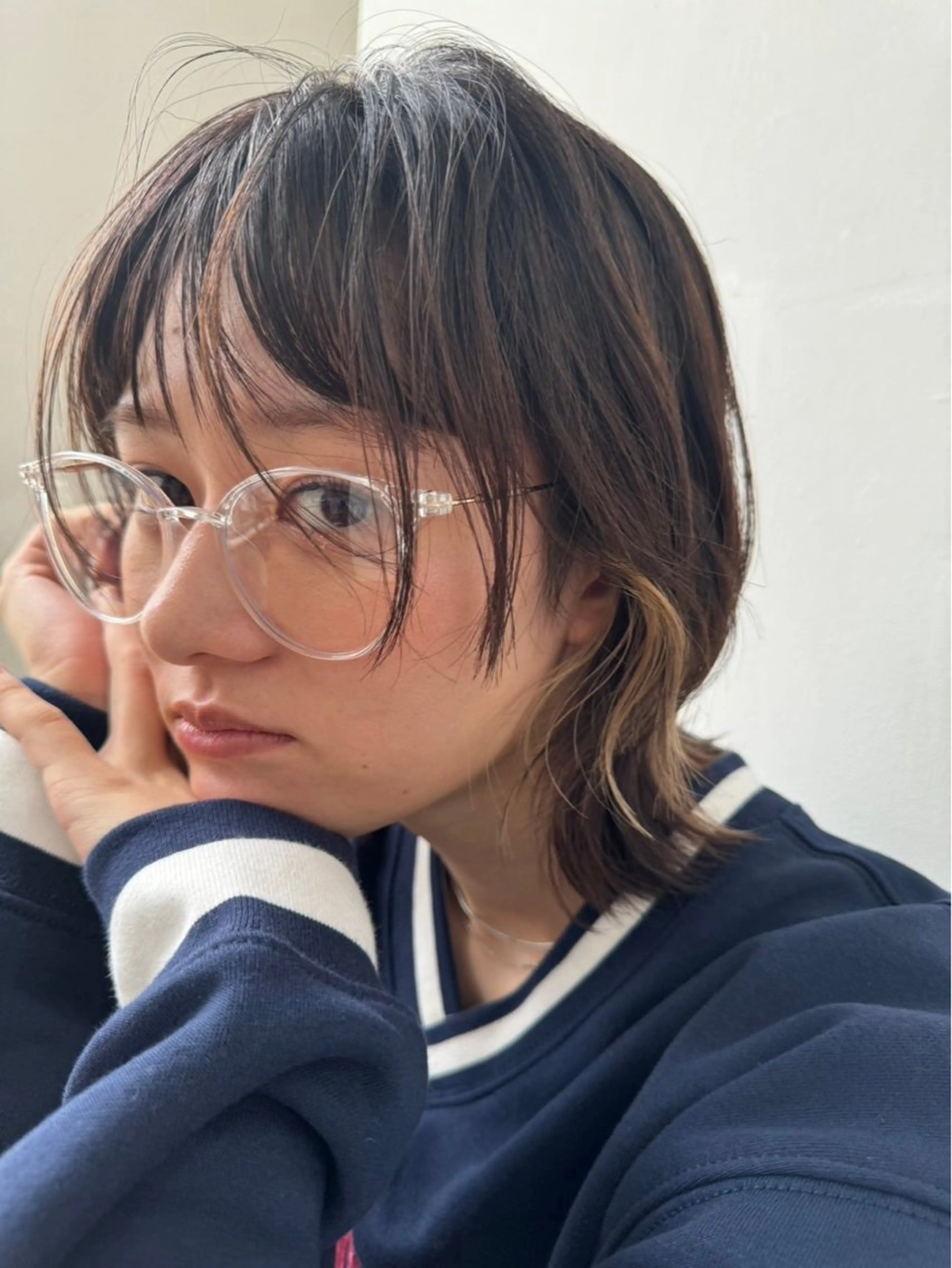 ショート カラー ベージュカラー デザインカラー イヤリングカラー インナーカラー ヘアカラー 暖色カラー/ダブル カラー/名古屋/辻のヘアスタイル