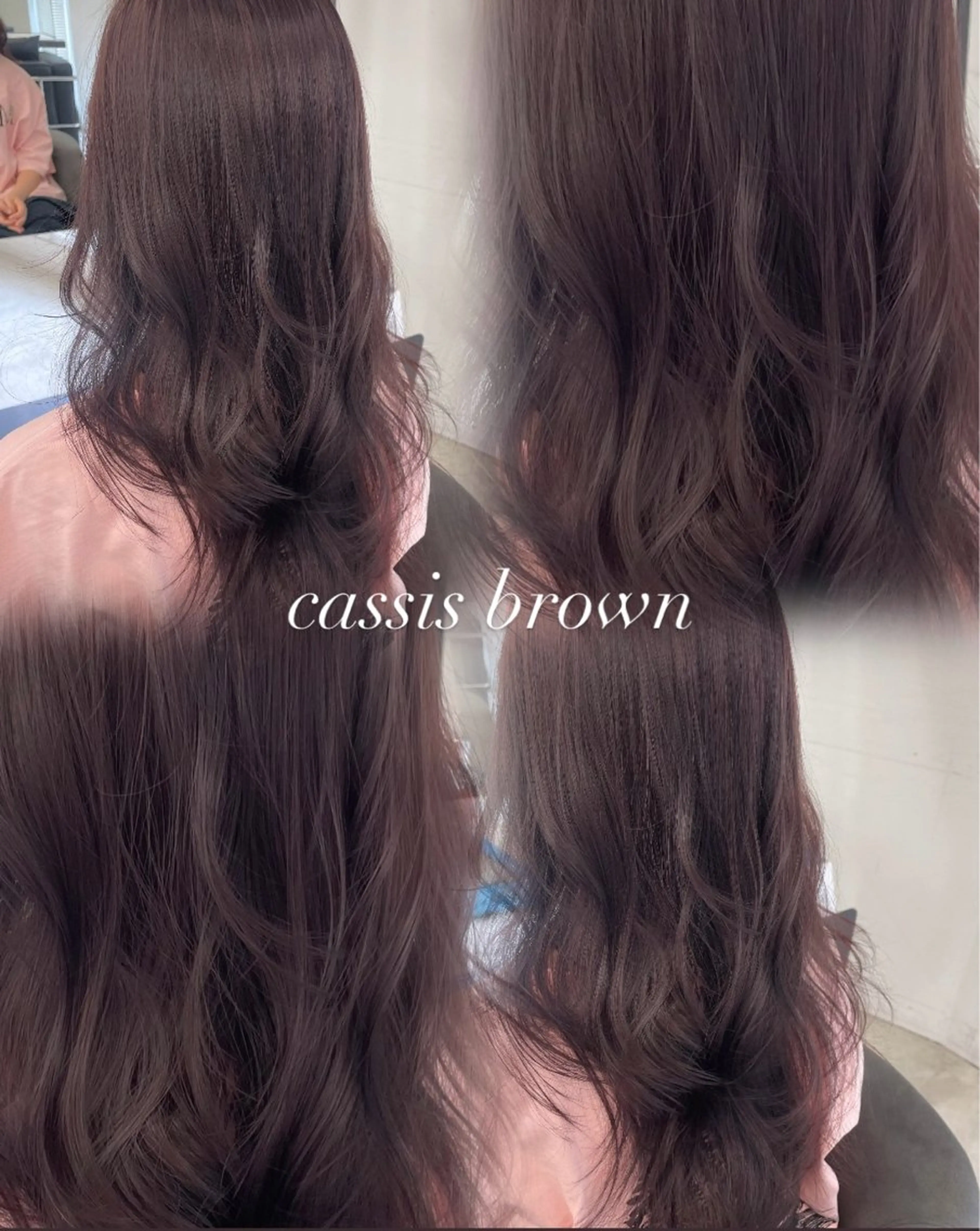 セミロング カラー ブラウンカラー カシス 透明感カラー くびれヘア レイヤーカット カット ヘアカラー トリートメント 髪質改善/レイヤー/ 透明感カラー🩶結華のヘアスタイル