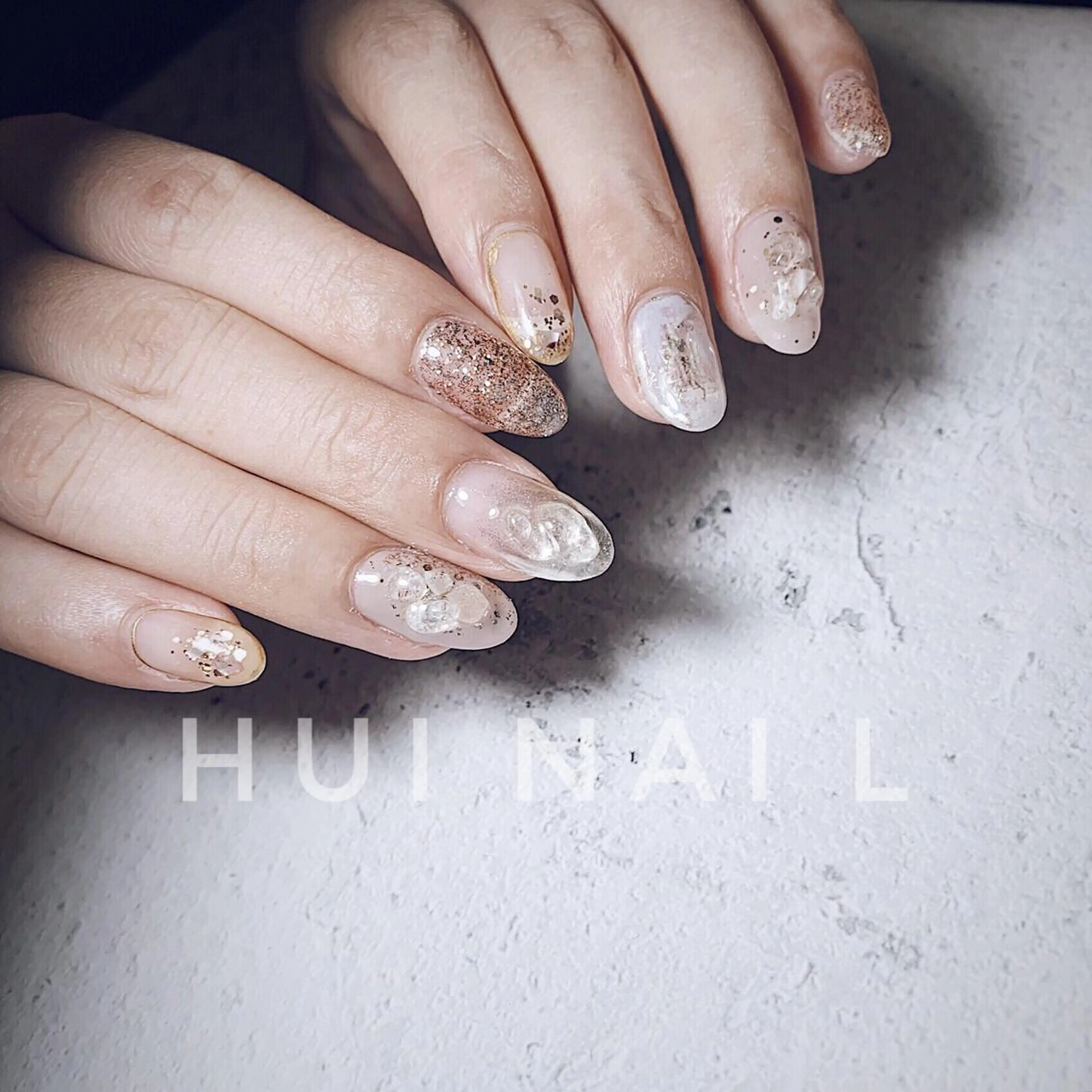 ミディアム めぐみのネイルサロン スタッフ練習のネイルデザイン