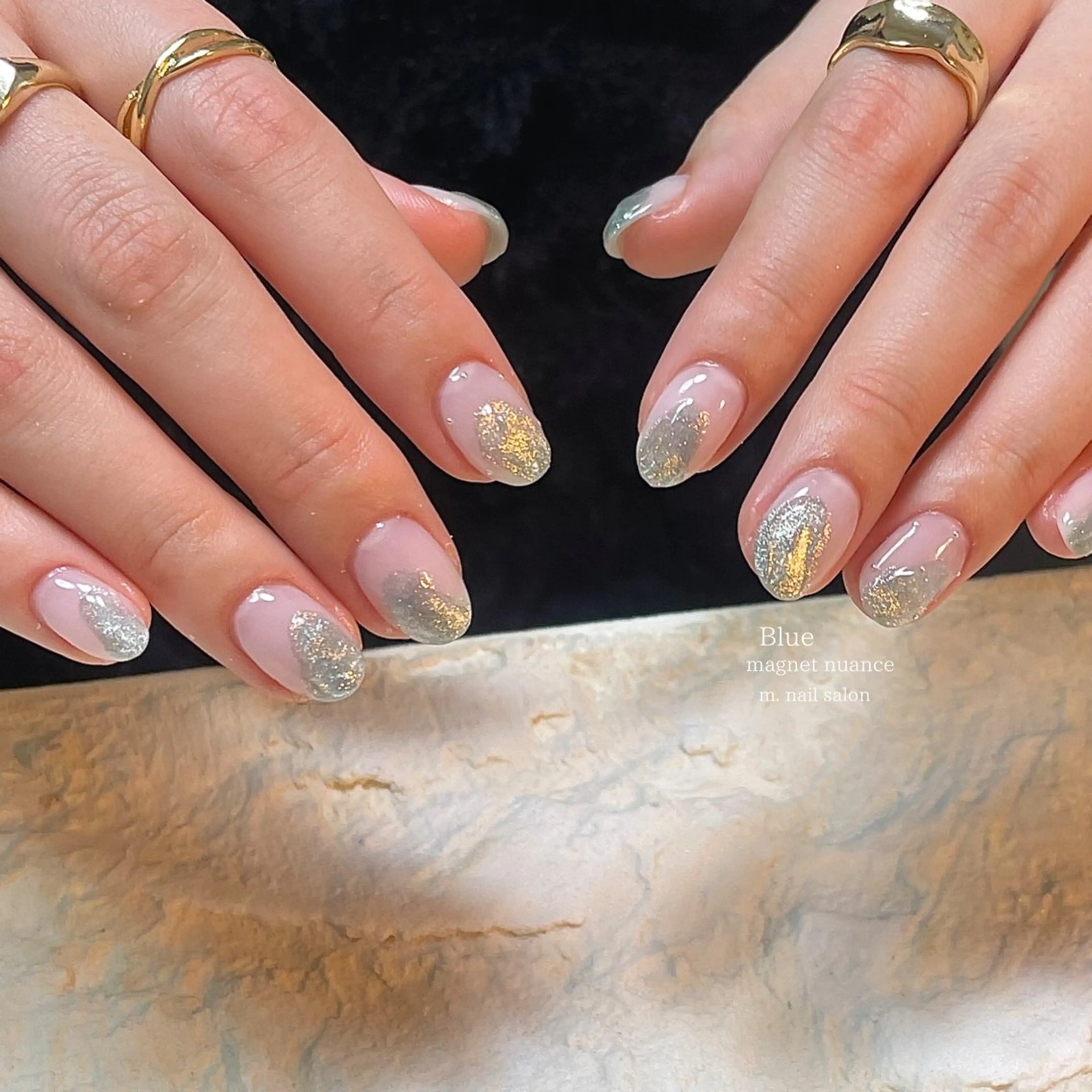 ネイル オーロラネイル 韓国ネイル マグネットネイル ニュアンスネイル フットネイル m.nail salonのネイルデザイン