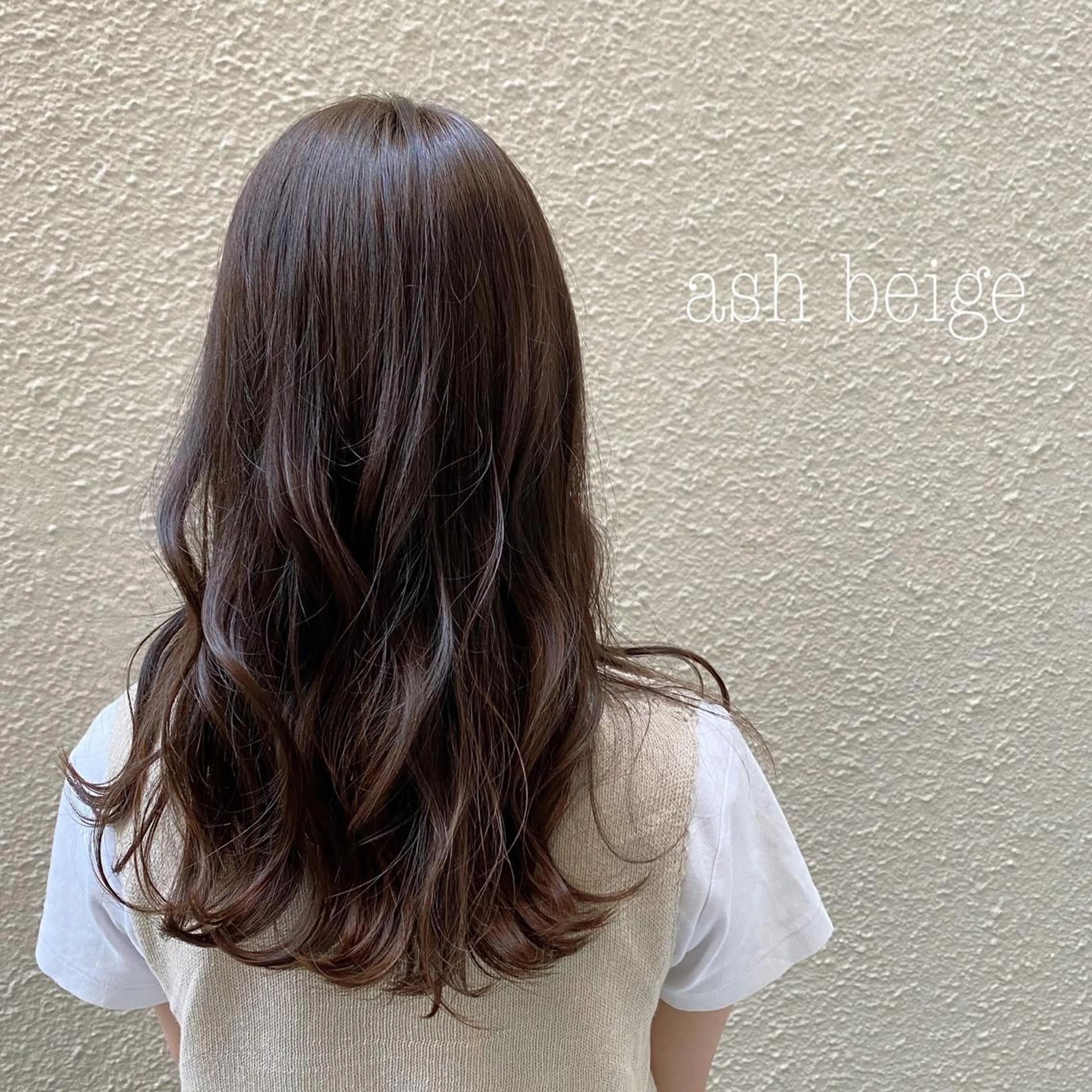 ロング カラー アッシュ アッシュグレー アッシュグレージュ グレージュ オレンジ 烏丸/顔周りカット/ くびれヘア/奈実のヘアスタイル