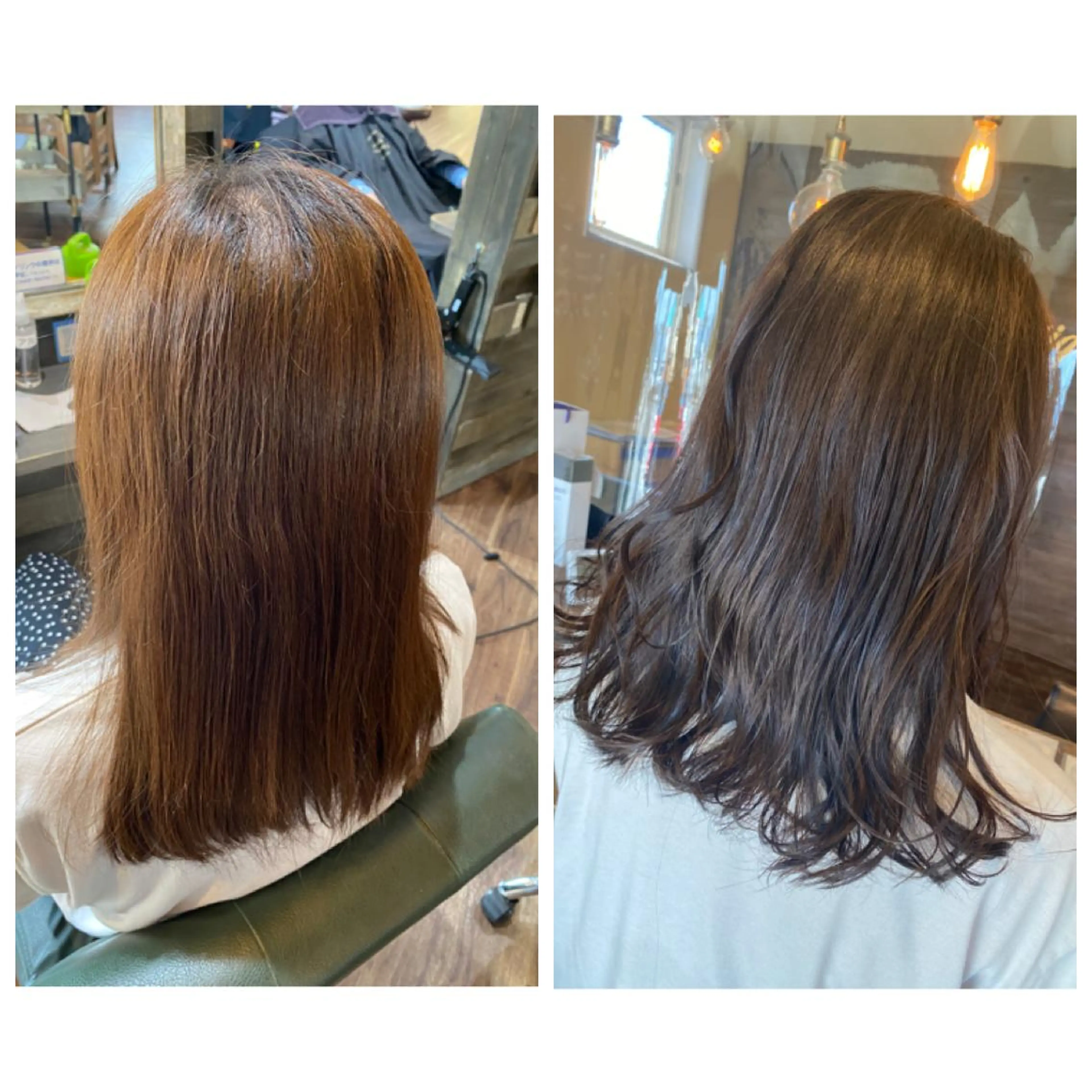 セミロング カラー グレージュ オリーブグレージュ オリーブグレー ハイライト/インナー /ブリーチ/レイヤーのヘアスタイル