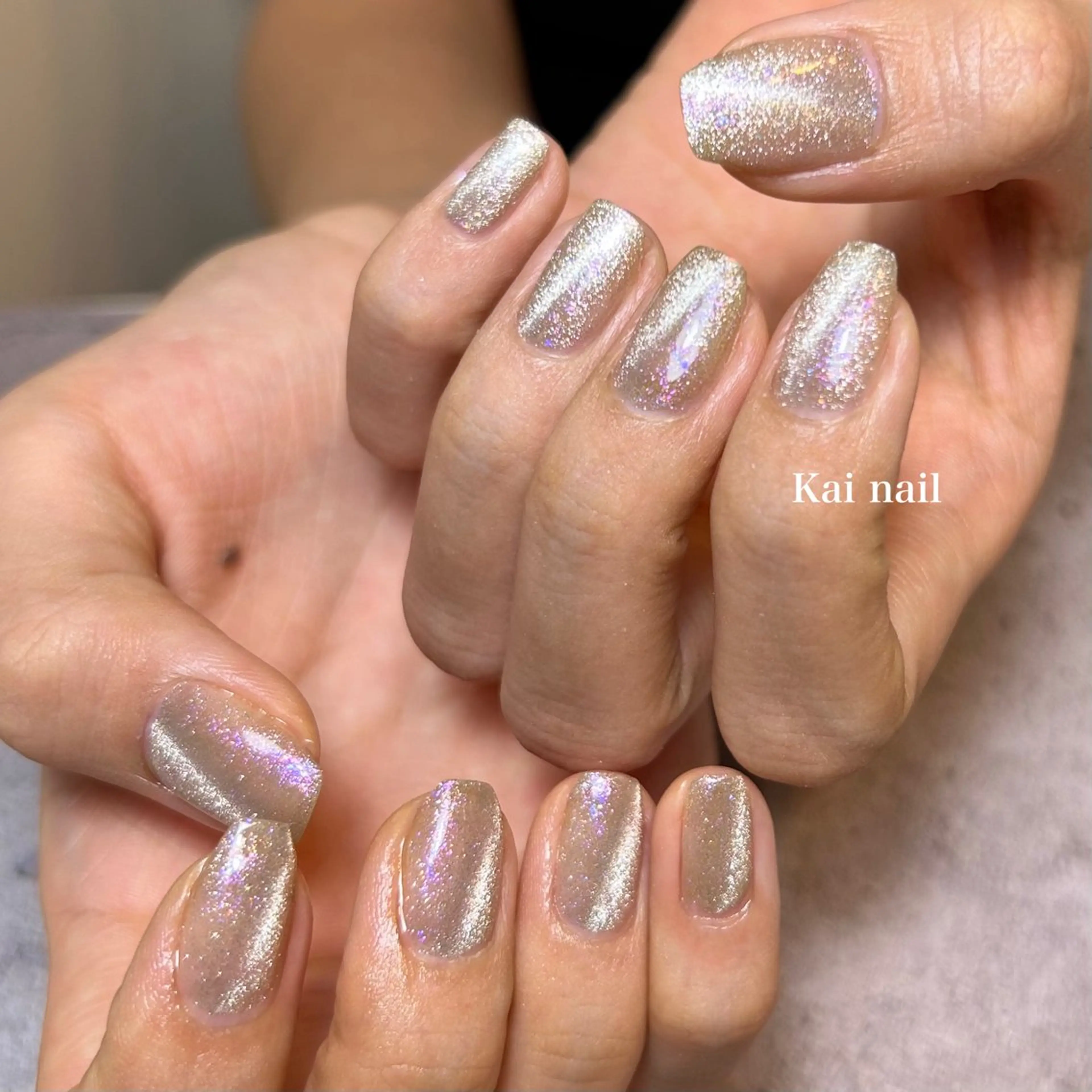 ネイル フラッシュネイル 韓国ネイル マグネットネイル シンプルネイル 夏ネイル ハンドネイル Kai  nail Mayukoのネイルデザイン