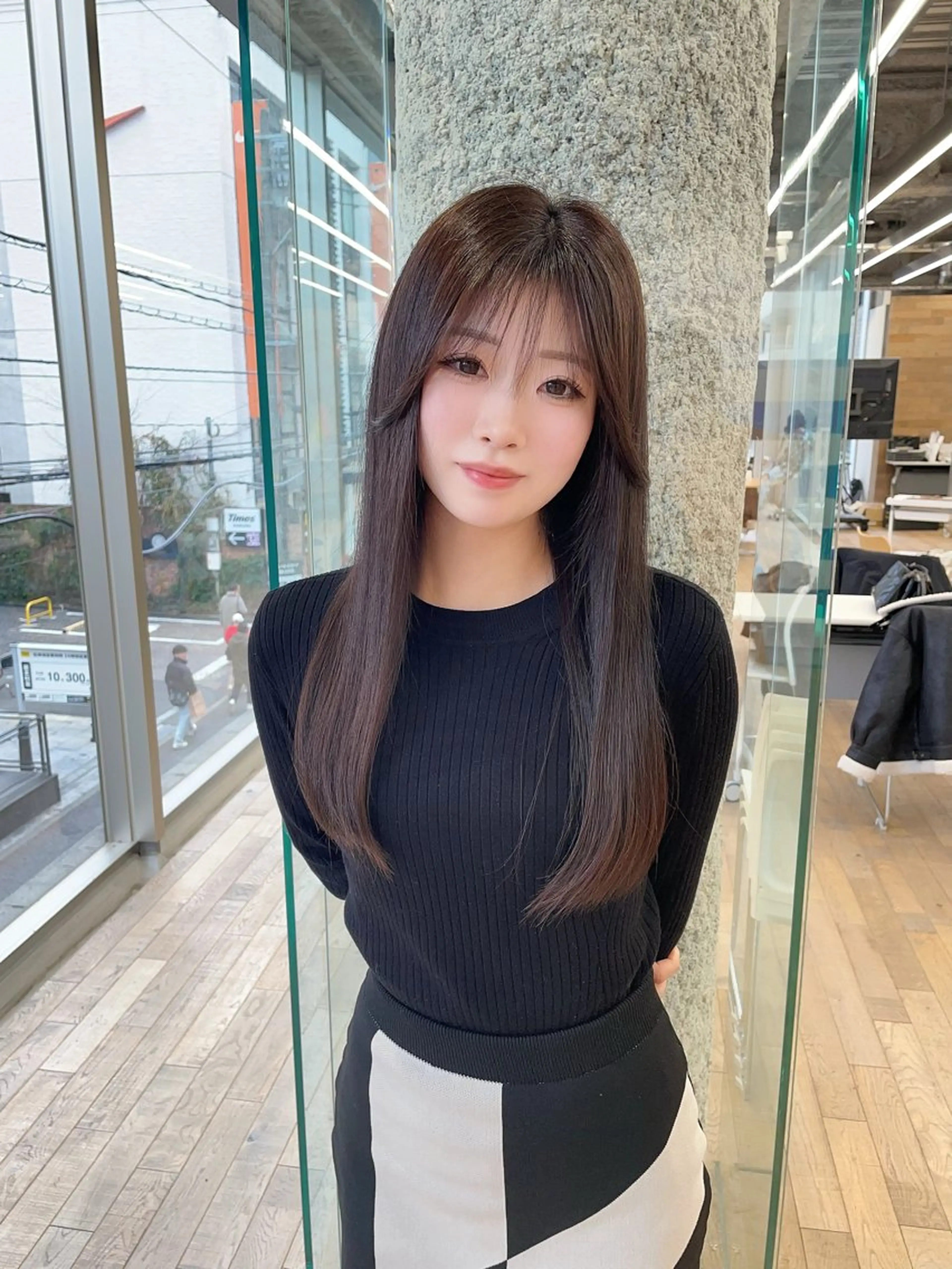 ロング カット パーマ 縮毛矯正 トリートメント 縮毛矯正ボブ/ 髪質改善/カットのヘアスタイル