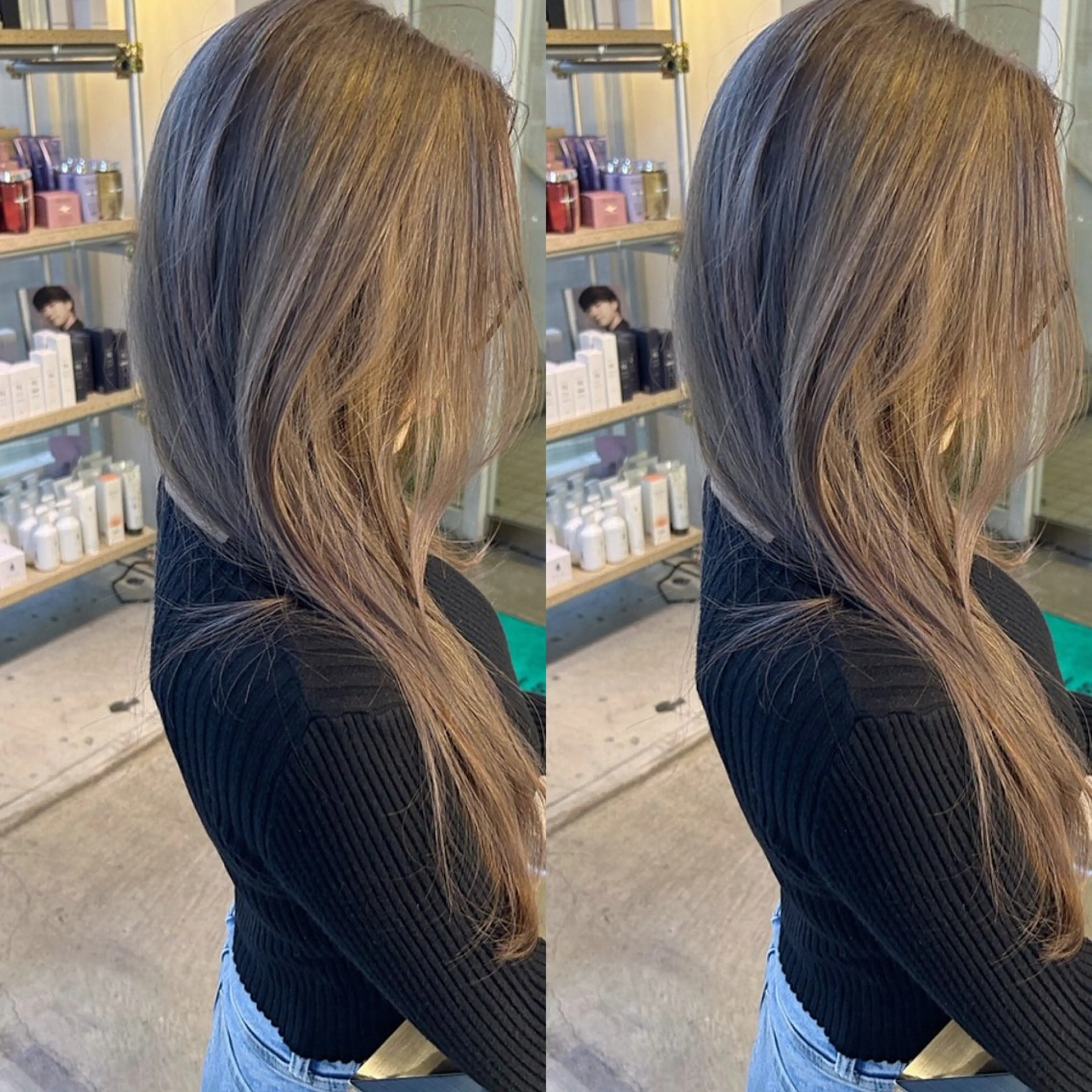 ロング カラー ヘアカラー yoriダブルカラー 代表すがわらのヘアスタイル