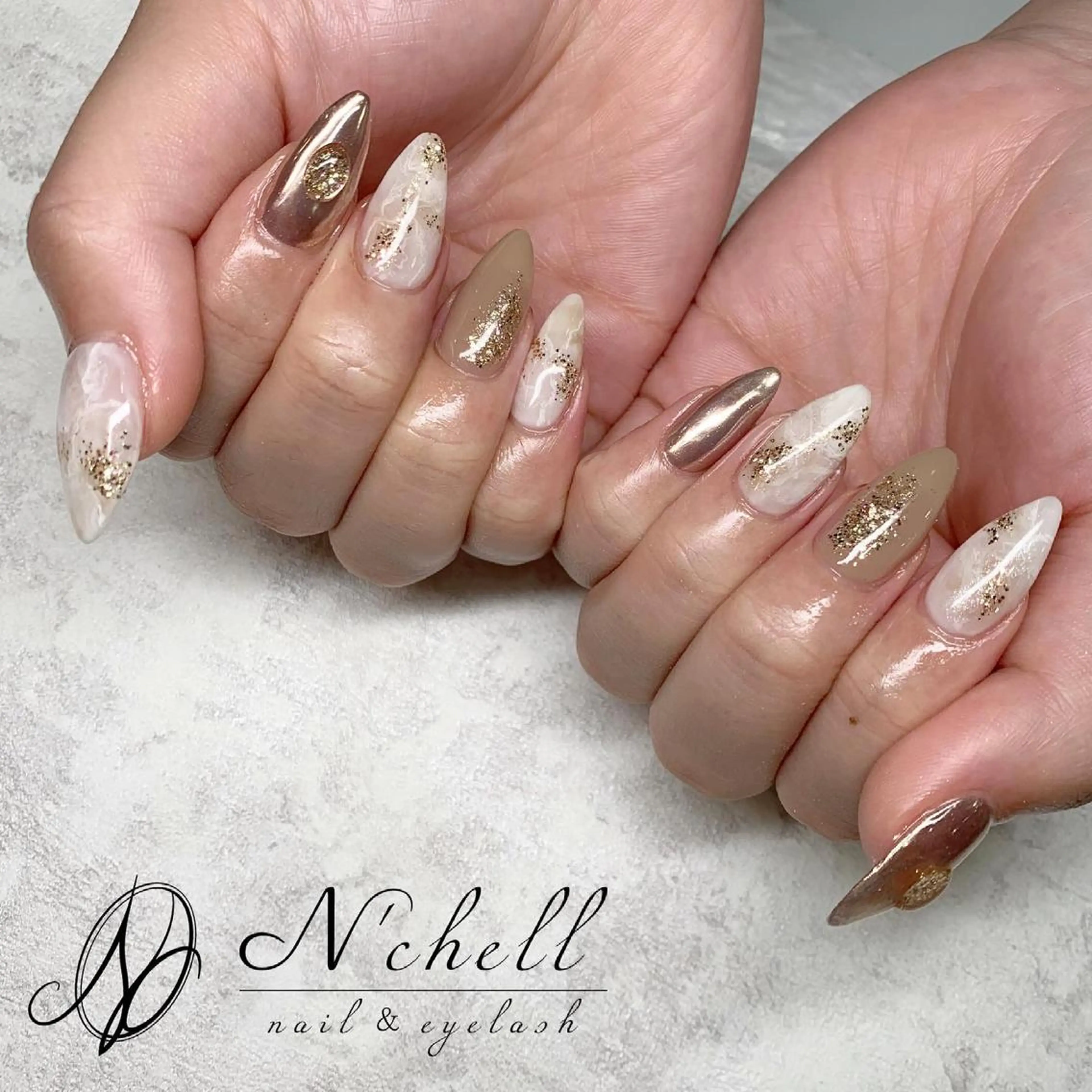 ネイル 持ち込み ニュアンスネイル ハンドネイル Nailist Minekiのネイルデザイン