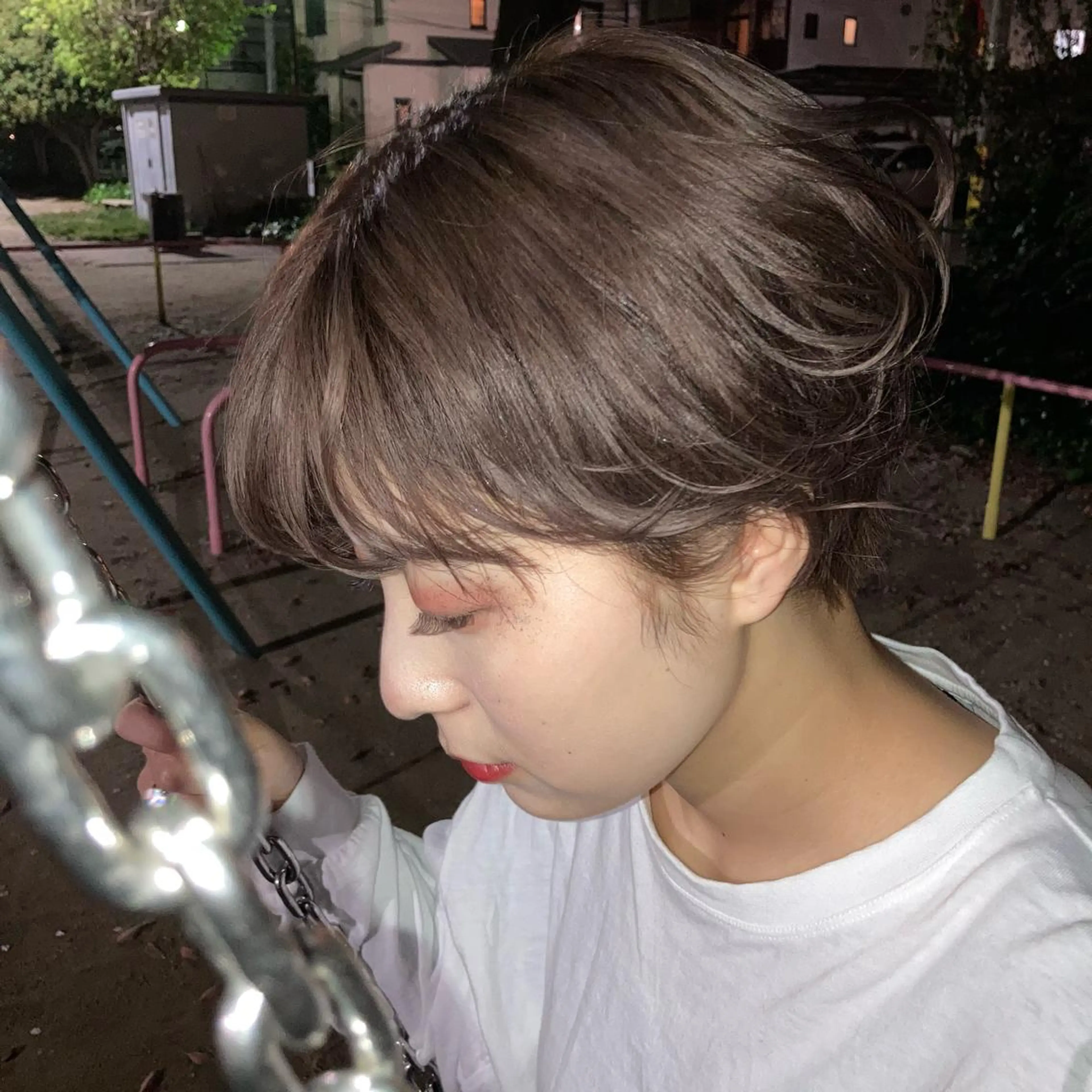 ショート カラー パーマ 栗林 姫花のヘアスタイル