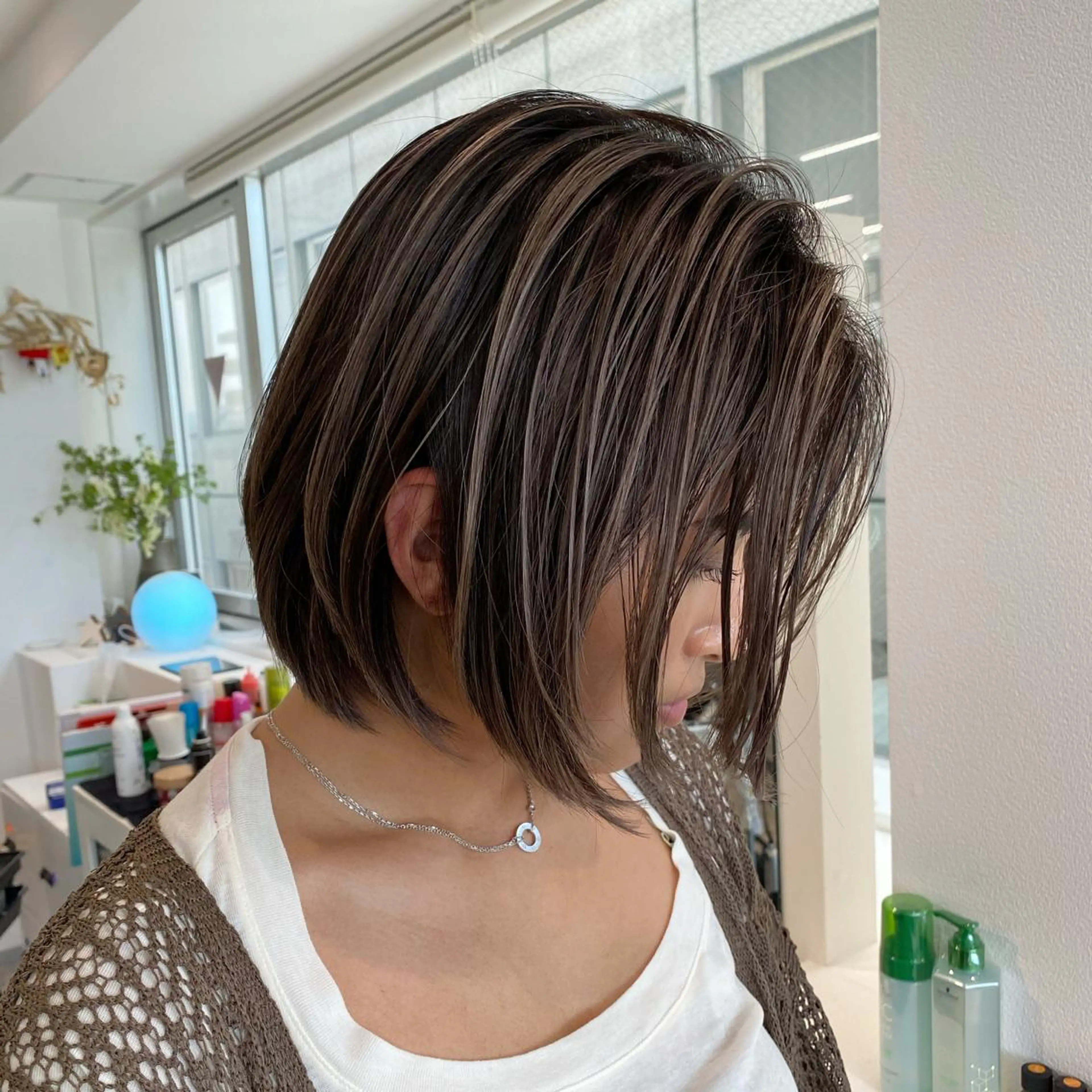 ショート カラー デザインカラー ショートヘア ヘアカラー JILBLAN京都 ショート/ハイライトのヘアスタイル