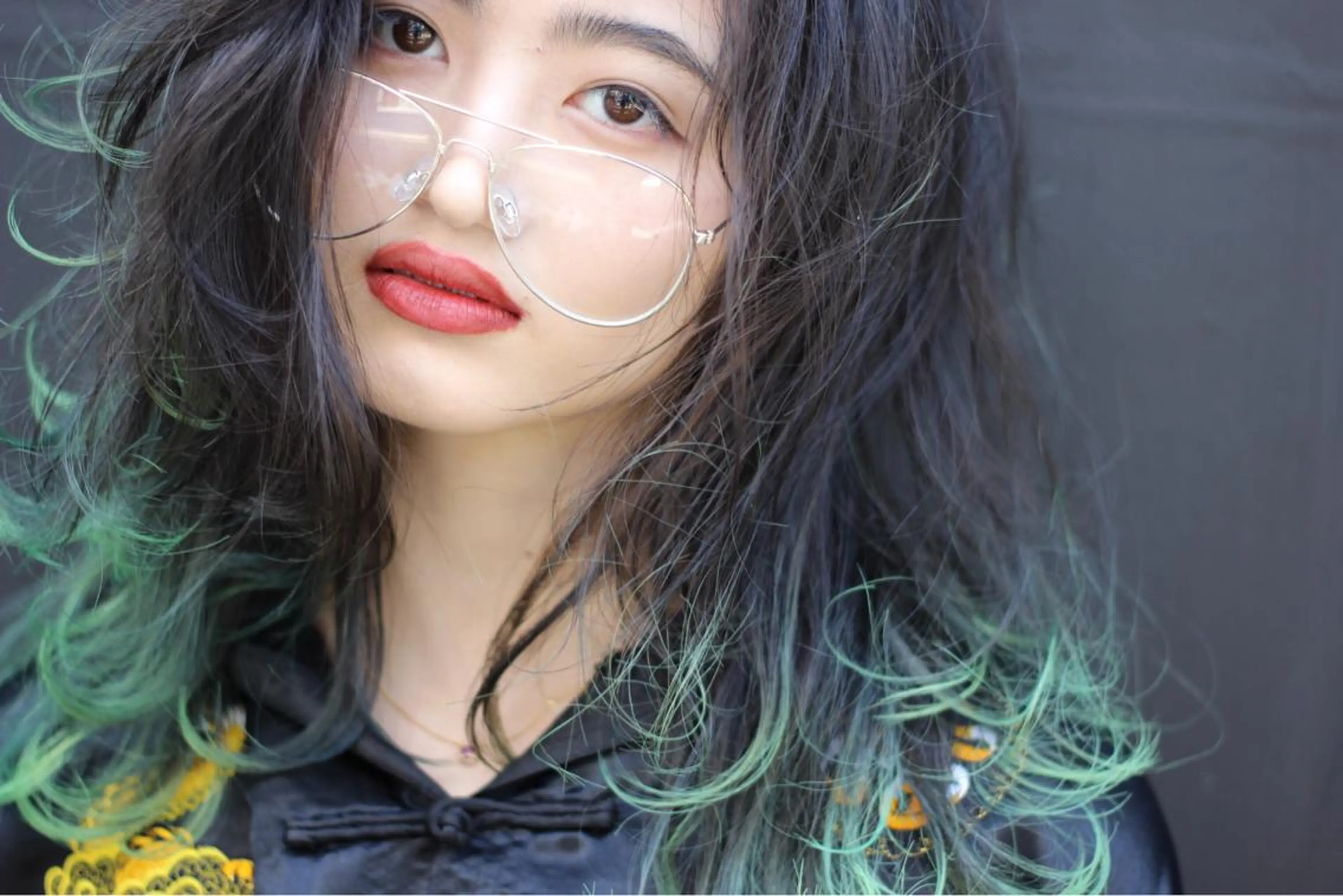 ミディアム カラー ミント ミントグリーン 大西 直人のヘアスタイル