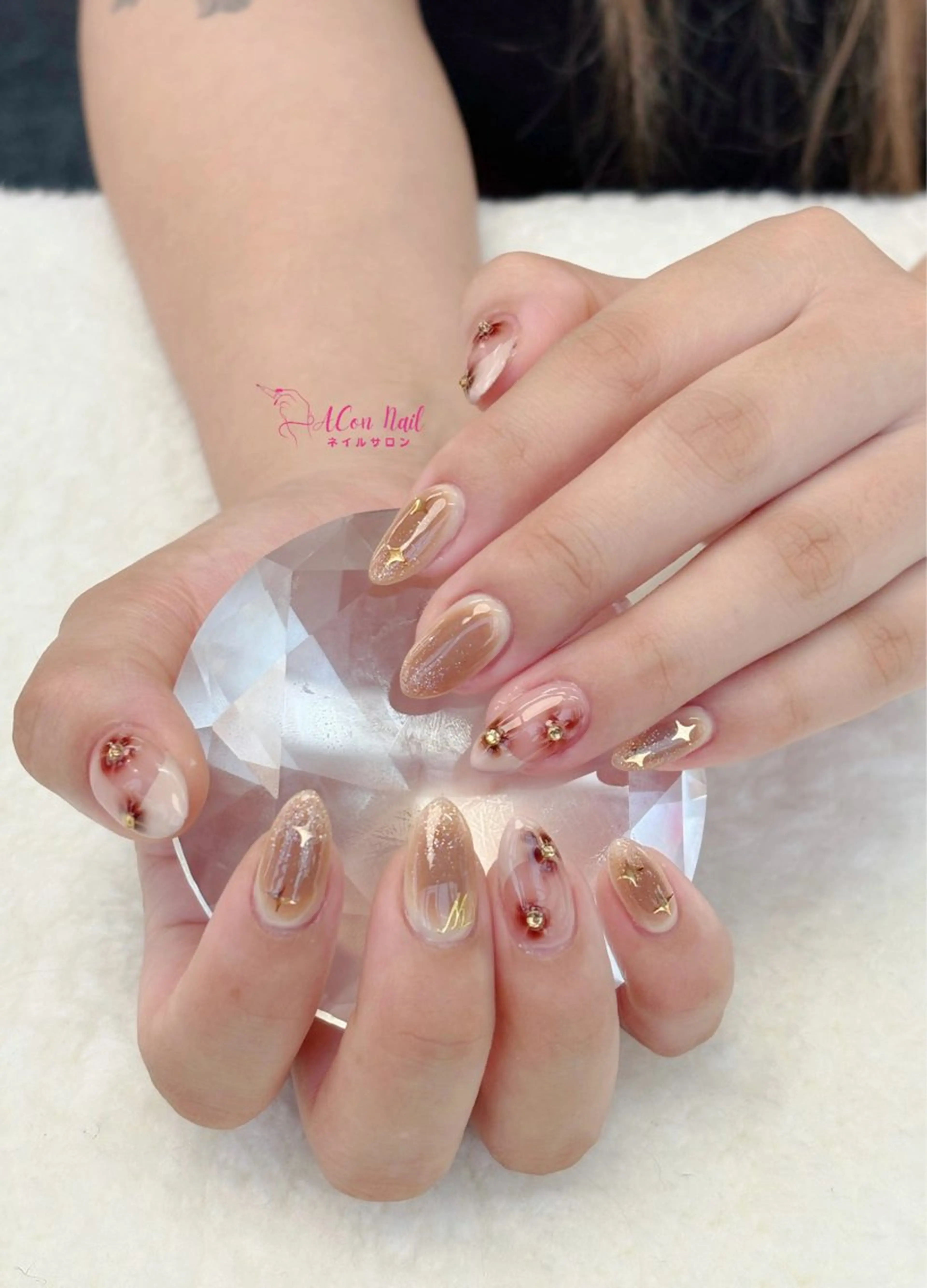 ネイル 桜ネイル 長さ出し フラワーネイル フレンチネイル ジェルネイル ハンドネイル ACon NailSalonのネイルデザイン