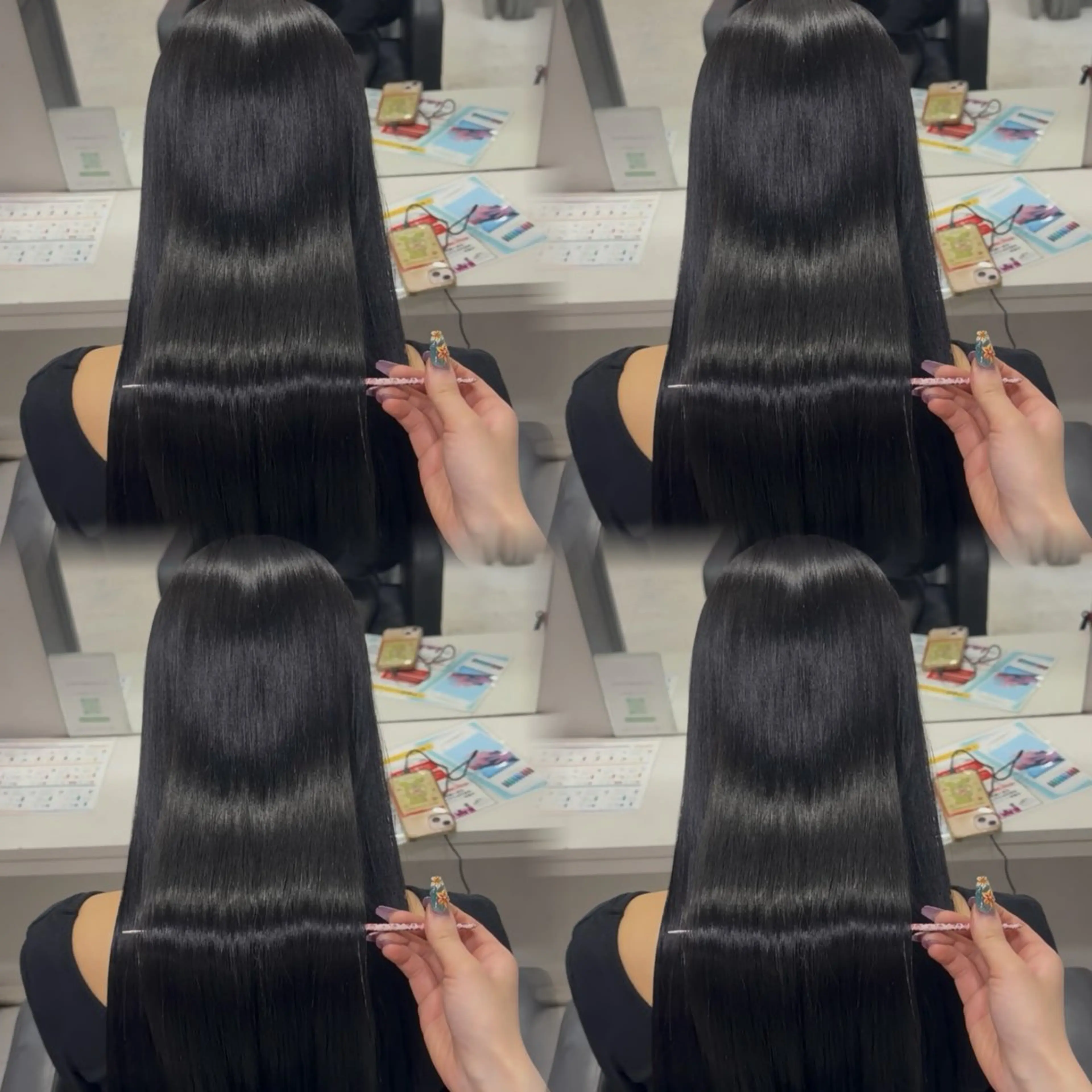 ロング カラー ヘアカラー トリートメント 🦋REISA🦋 エクステ×ハイトーンのヘアスタイル