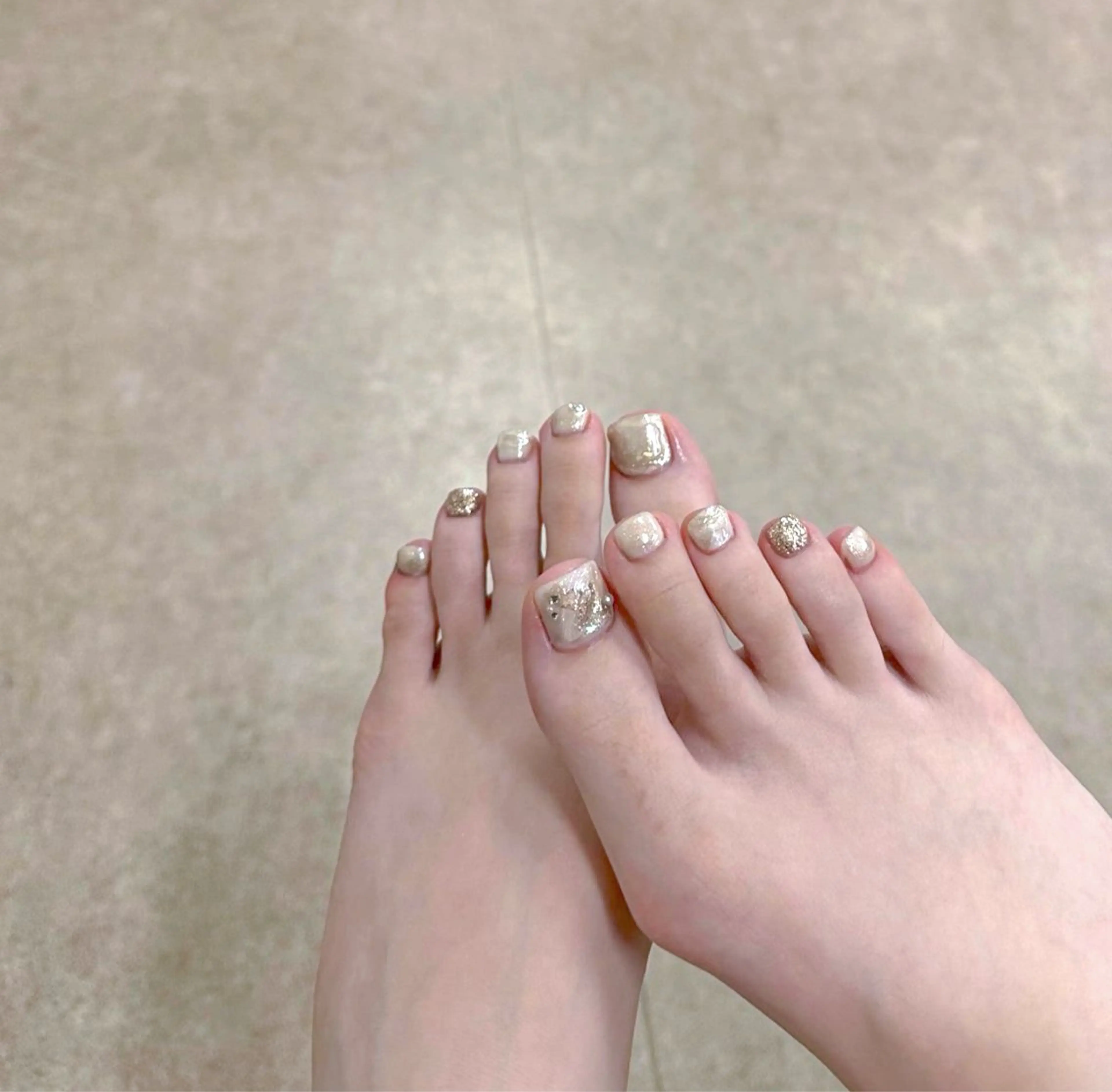 🩰 フットネイル ワンカラー🩰オフありの写真