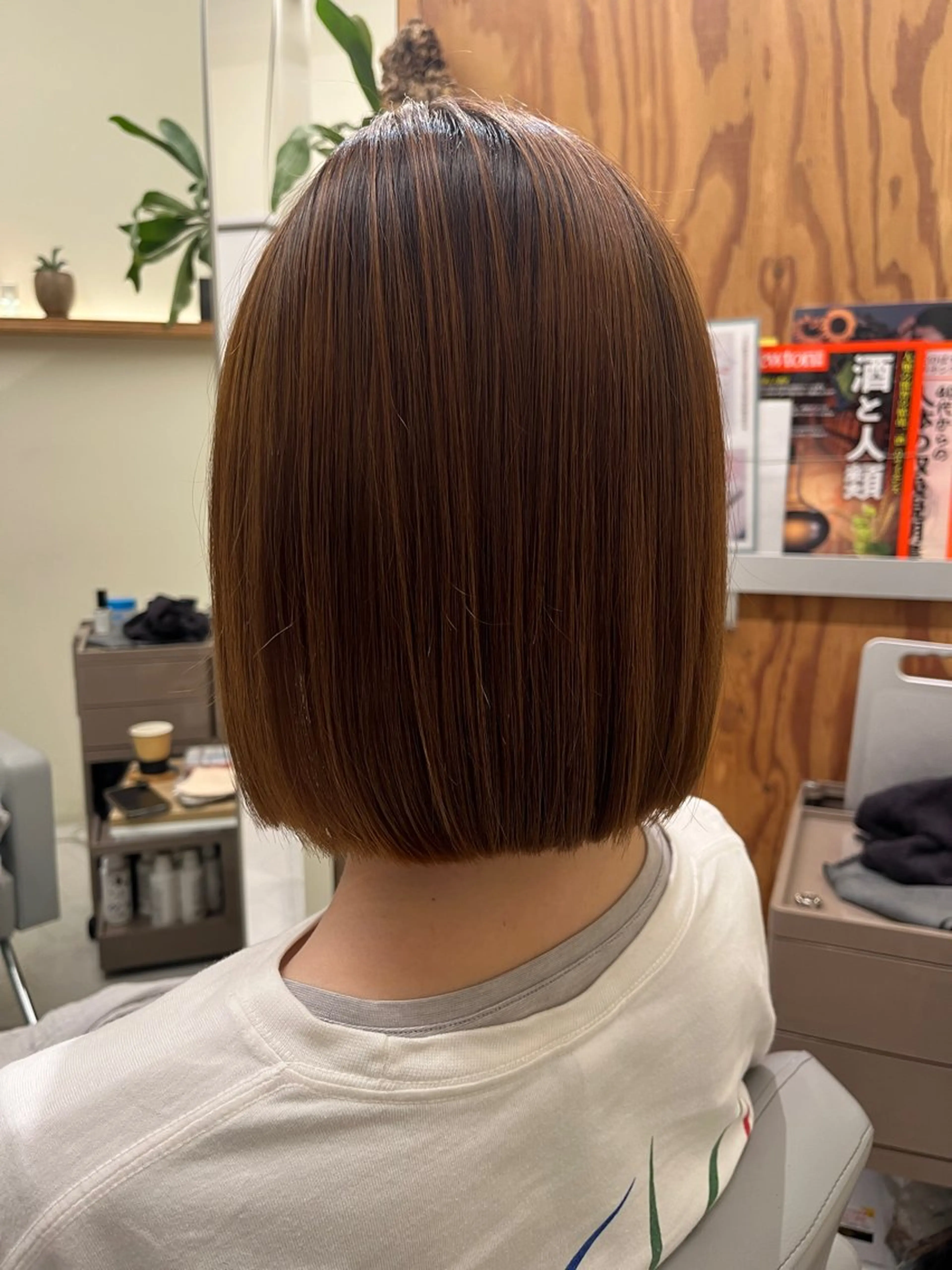 ショート ボブ 酸性ストレート 髪質改善/縮毛矯正 艶髪🔥高杉のヘアスタイル
