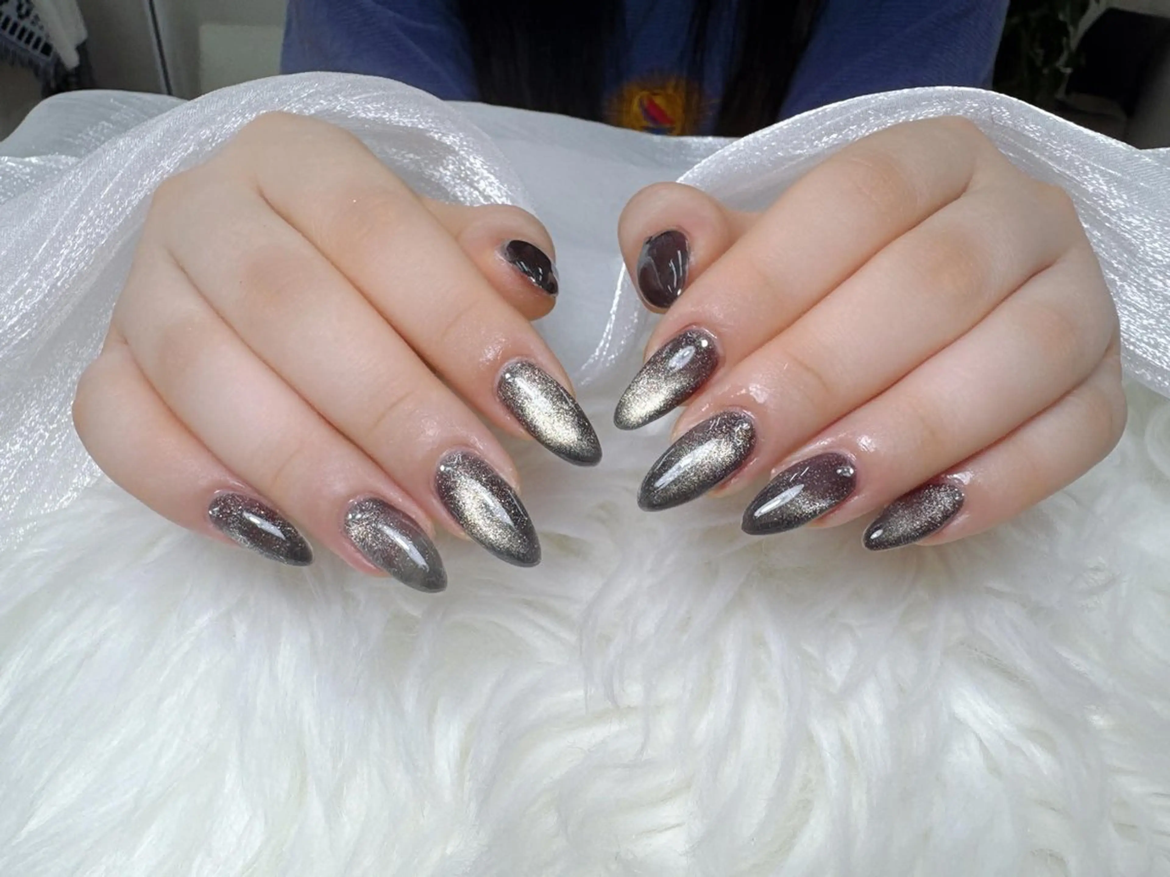 ネイル フレンチネイル グラデーション マグネットネイル ニュアンスネイル オフィスネイル ハンドネイル Hana Rose Nailのネイルデザイン