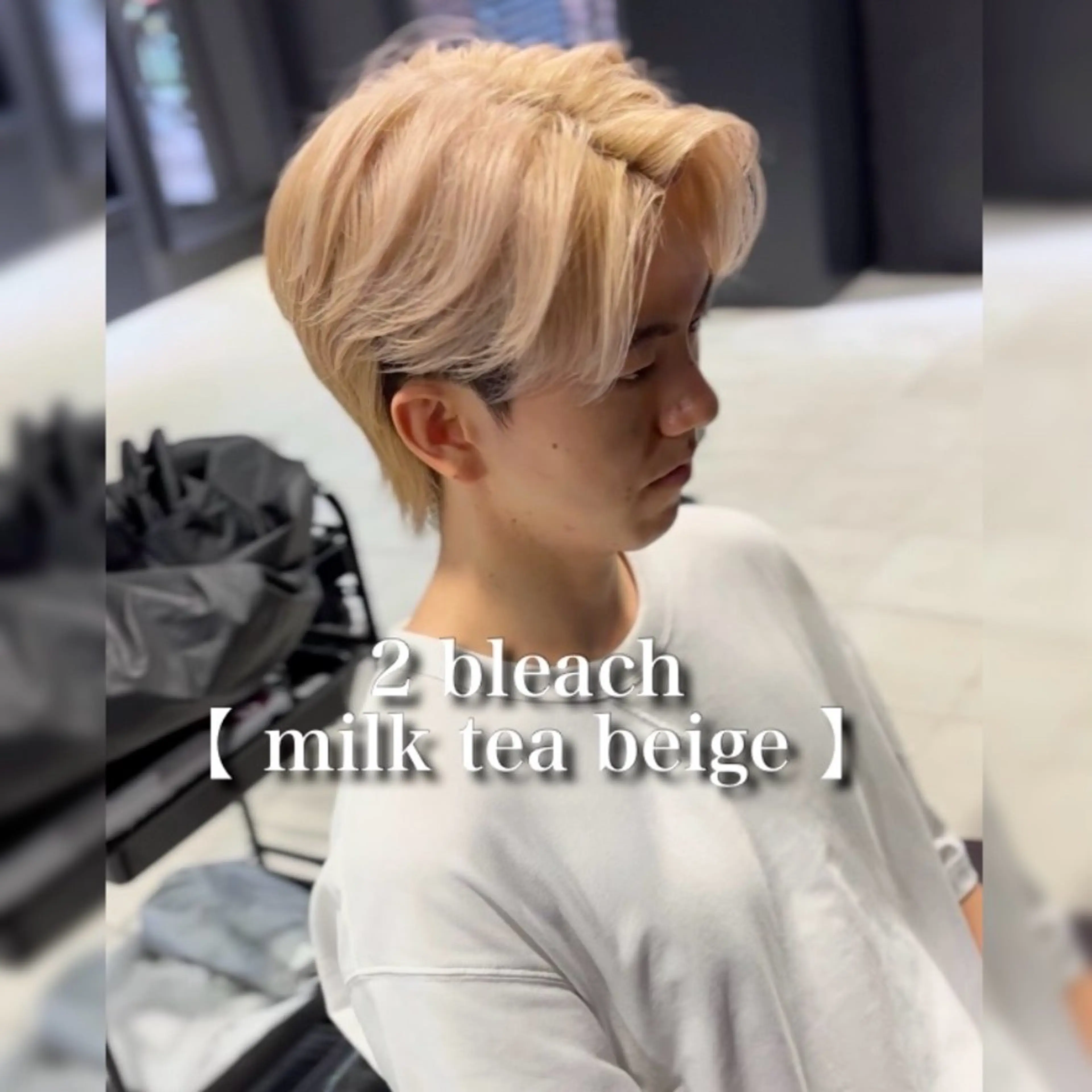 ミディアム カラー メンズ ミディアムパーマ メンズブリーチ センターパート フェザーパーマ メンズハイトーン カット ヘアカラー メンズカラー支持率 No.1【心斎橋】のヘアスタイル