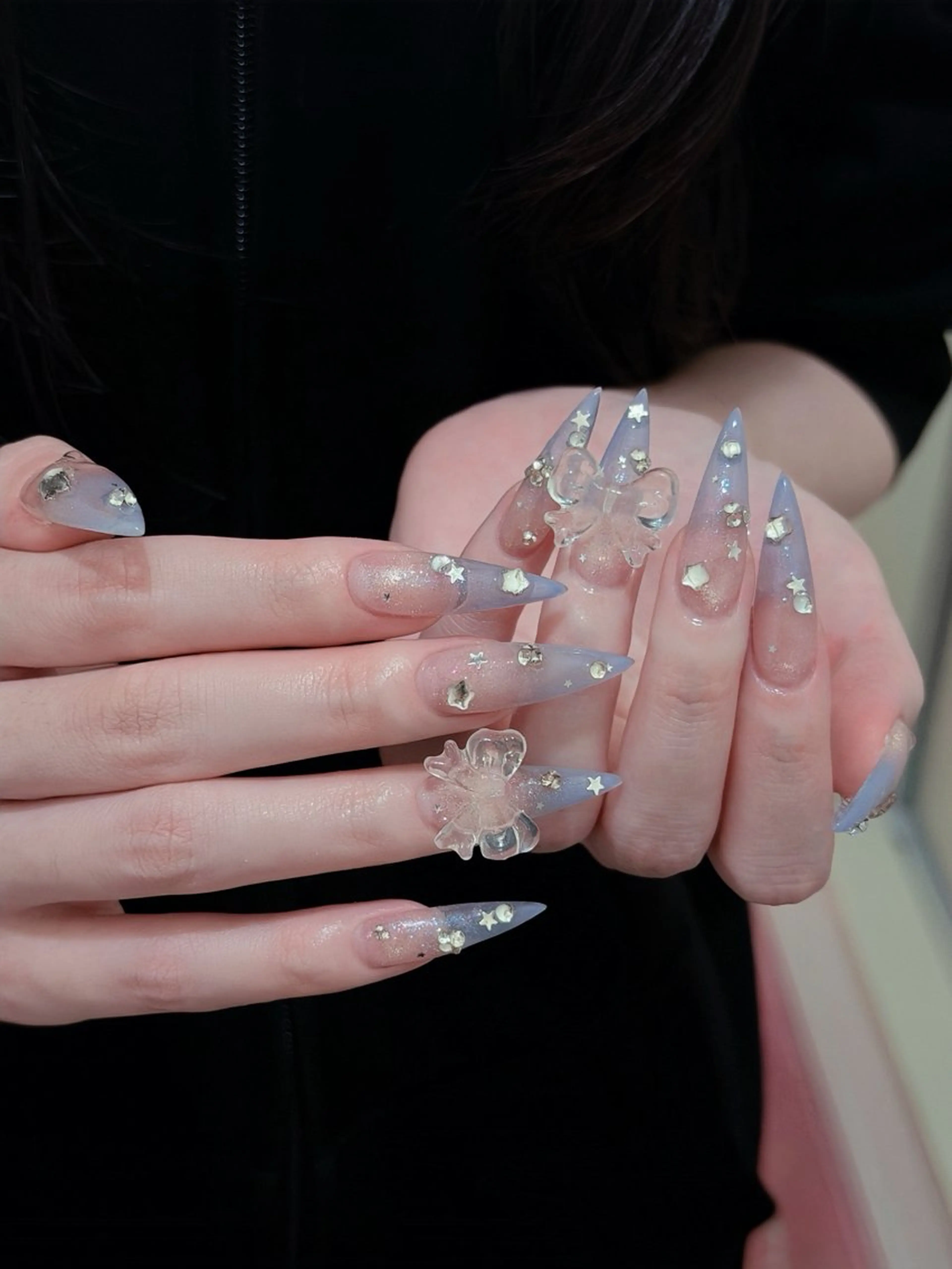 ネイル オーロラネイル ボルドー ブラウン 氷ネイル・うるうるネイル キラキラネイル ハンドネイル Julli ジュリのネイルデザイン