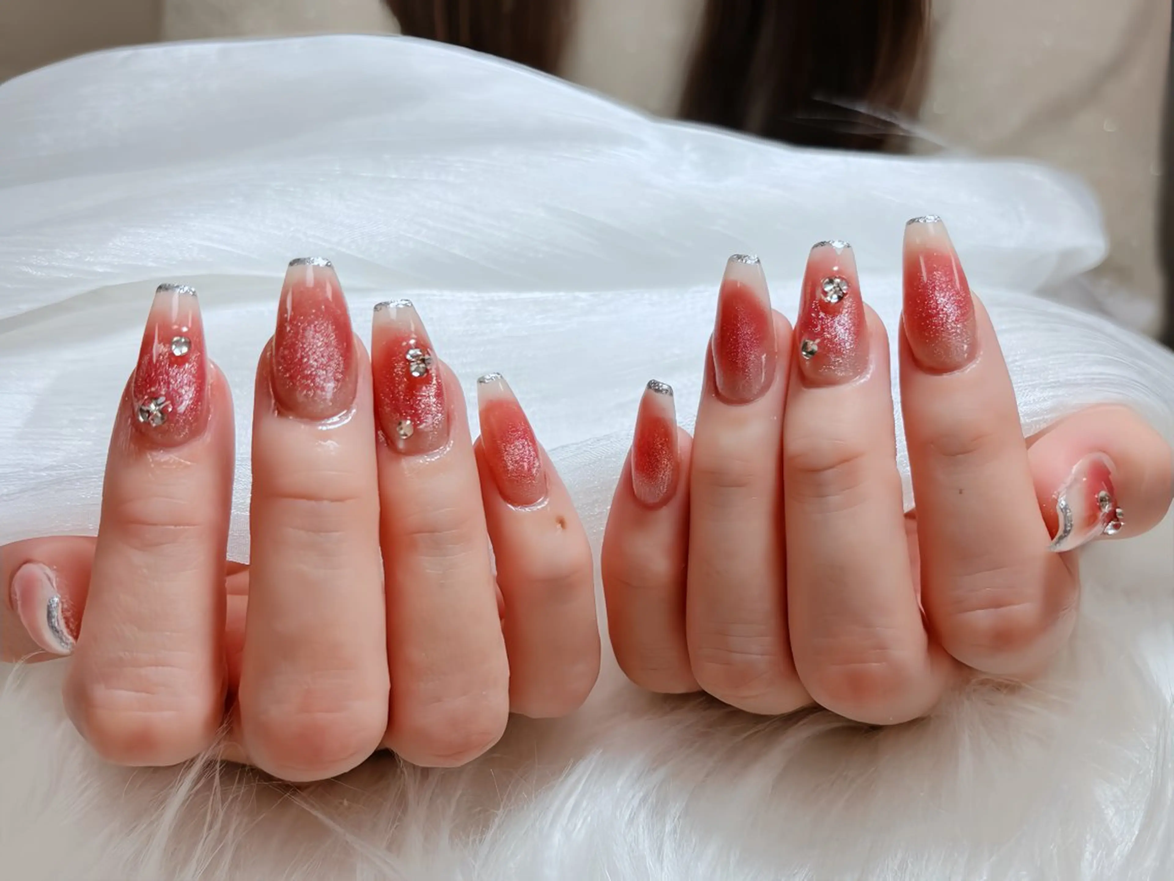 ネイル 長さ出し フットネイル ジェルネイル 韓国ネイル マグネットネイル ハンドネイル YMT NailStudioのネイルデザイン