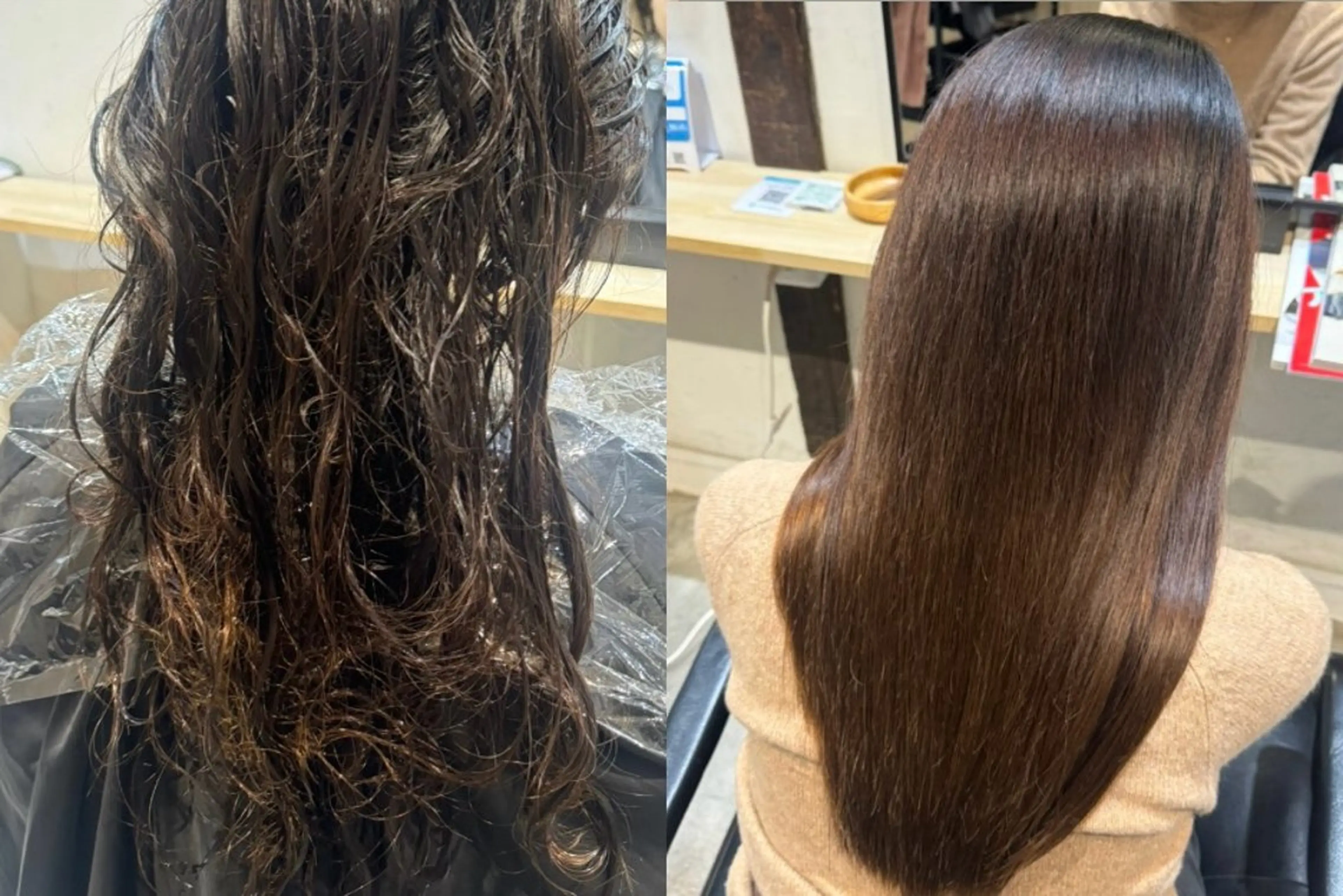 ロング カット 縮毛矯正 艶カラー 🩵NATSUKIのヘアスタイル