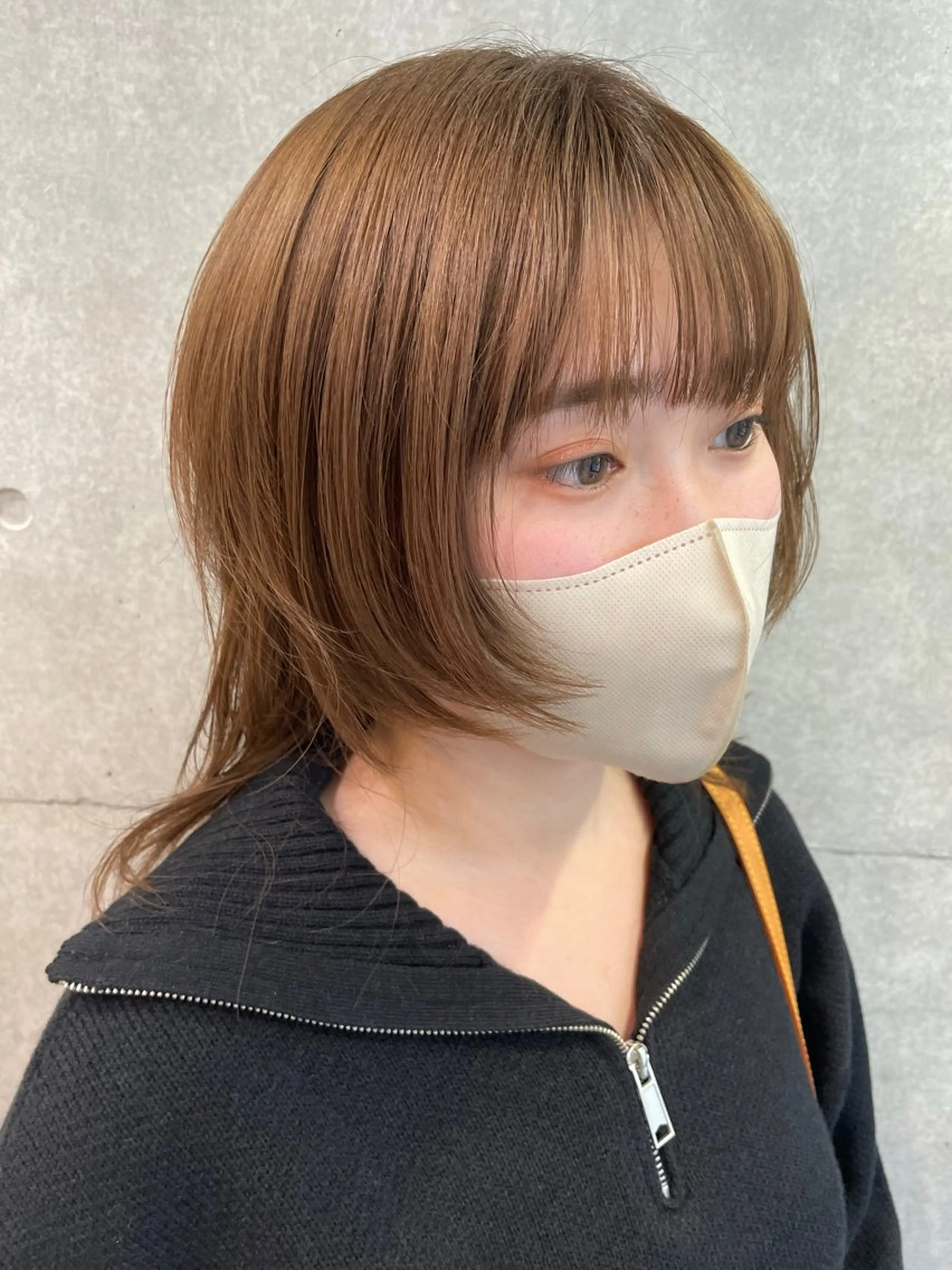 ミディアム カラー 韓国レイヤー/透明感 /髪質改善/アジキのヘアスタイル