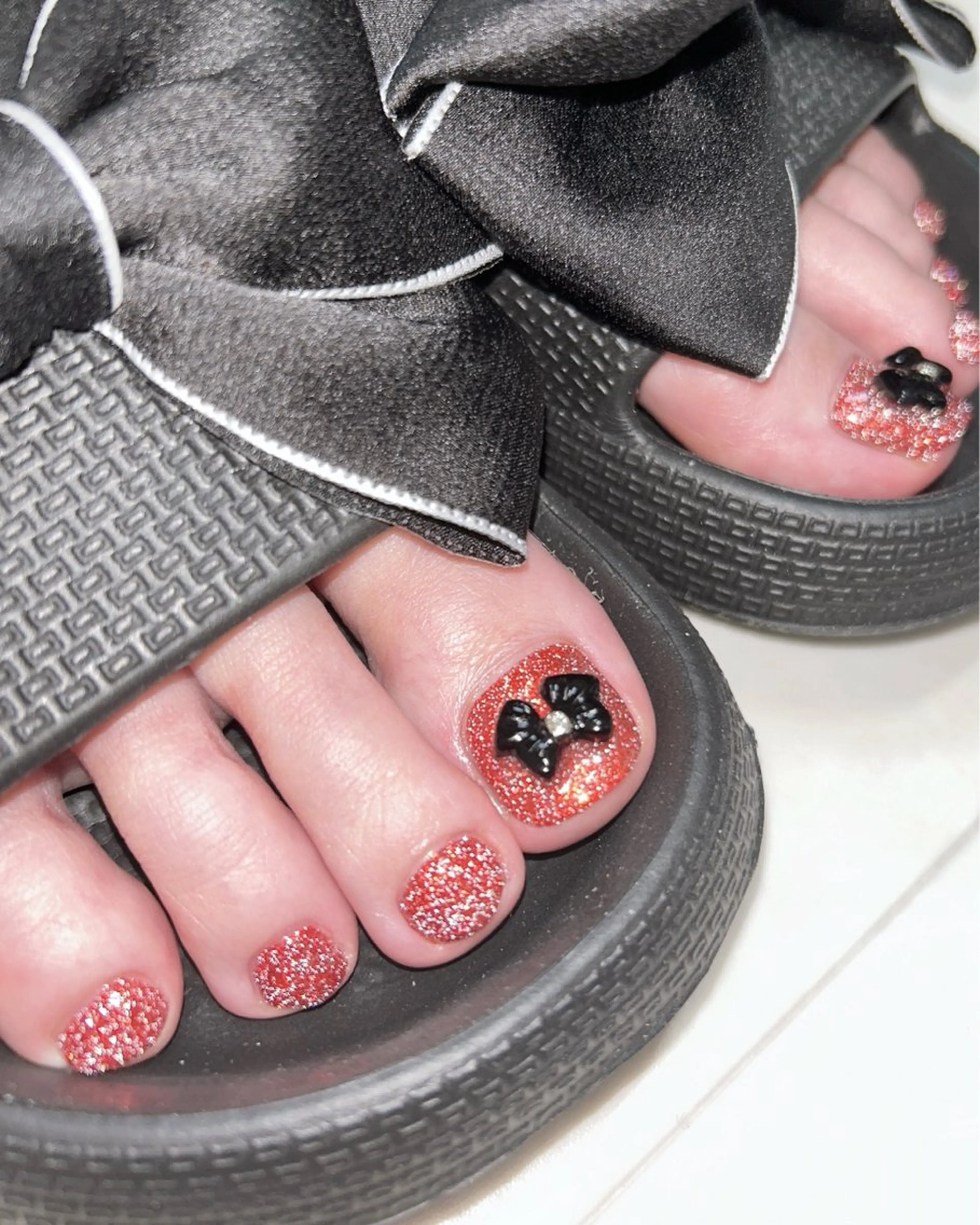 ネイル フラッシュネイル フットネイル ジェルネイル キラキラネイル フットネイル ten nail salon かえでのネイルデザイン