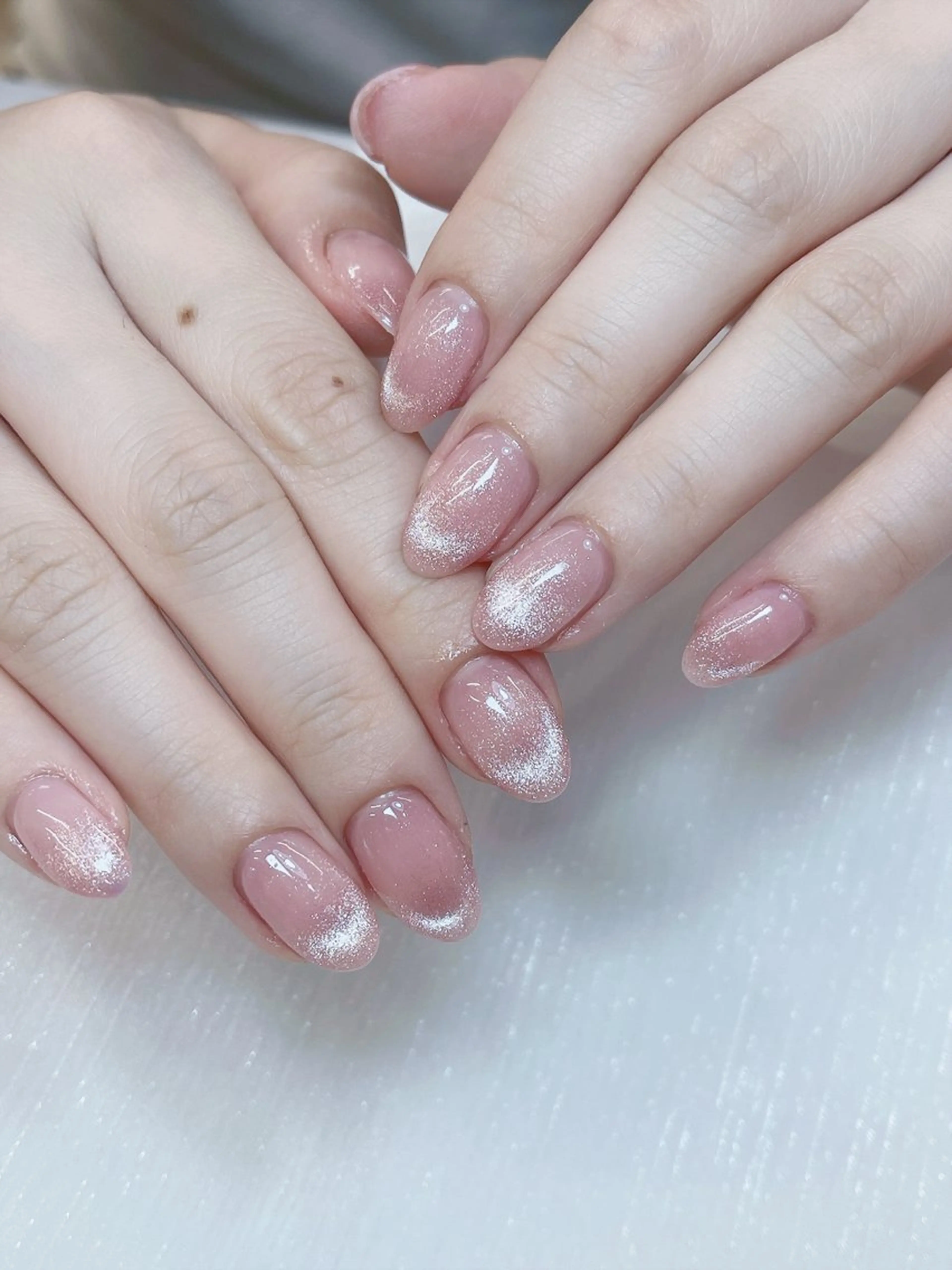ネイル チークネイル 成人式 フレンチネイル グラデーション 氷ネイル・うるうるネイル ハンドネイル DUO MI nail salonのネイルデザイン