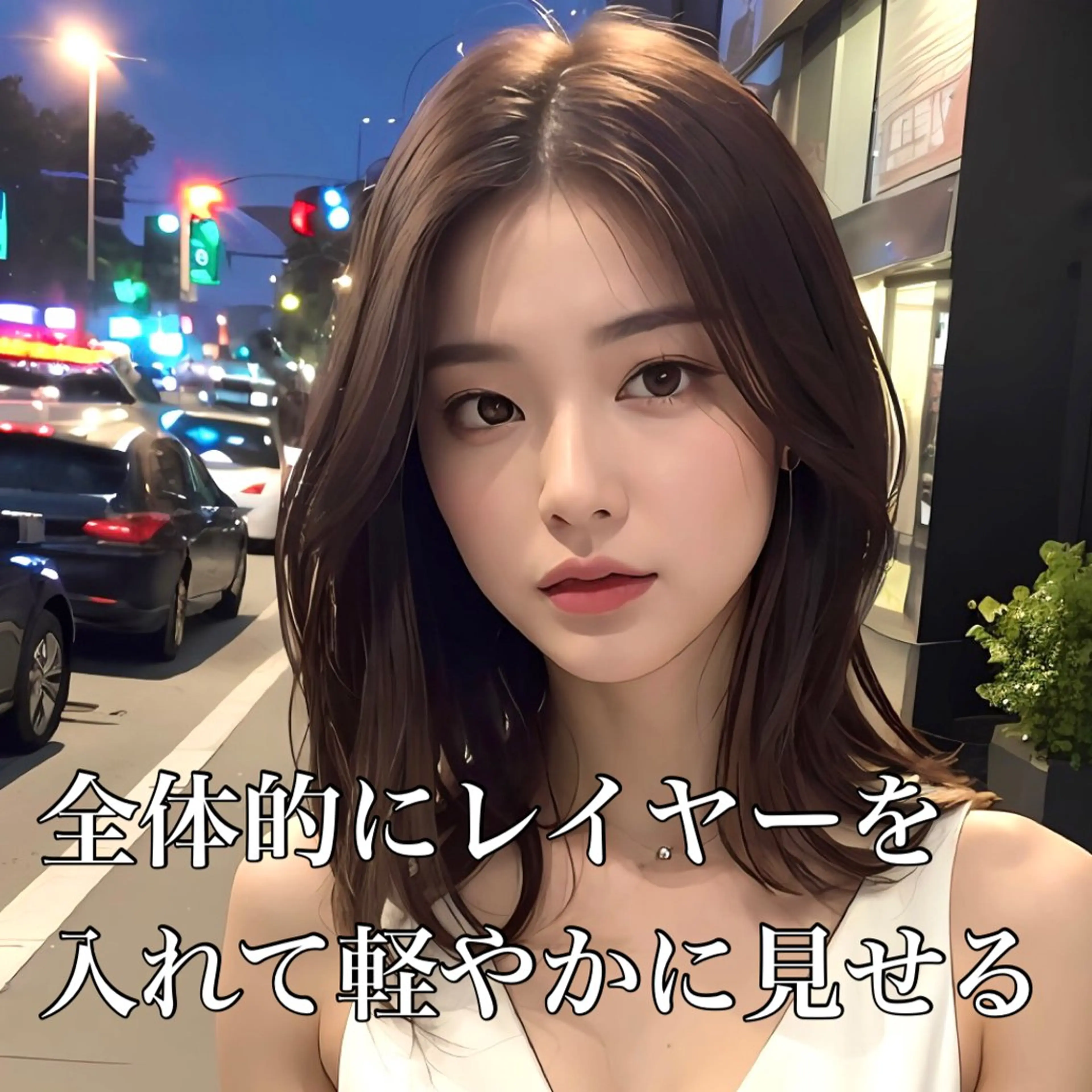 ミディアム カラー 韓国ヘア♡ 顔まわりカットayaのヘアスタイル