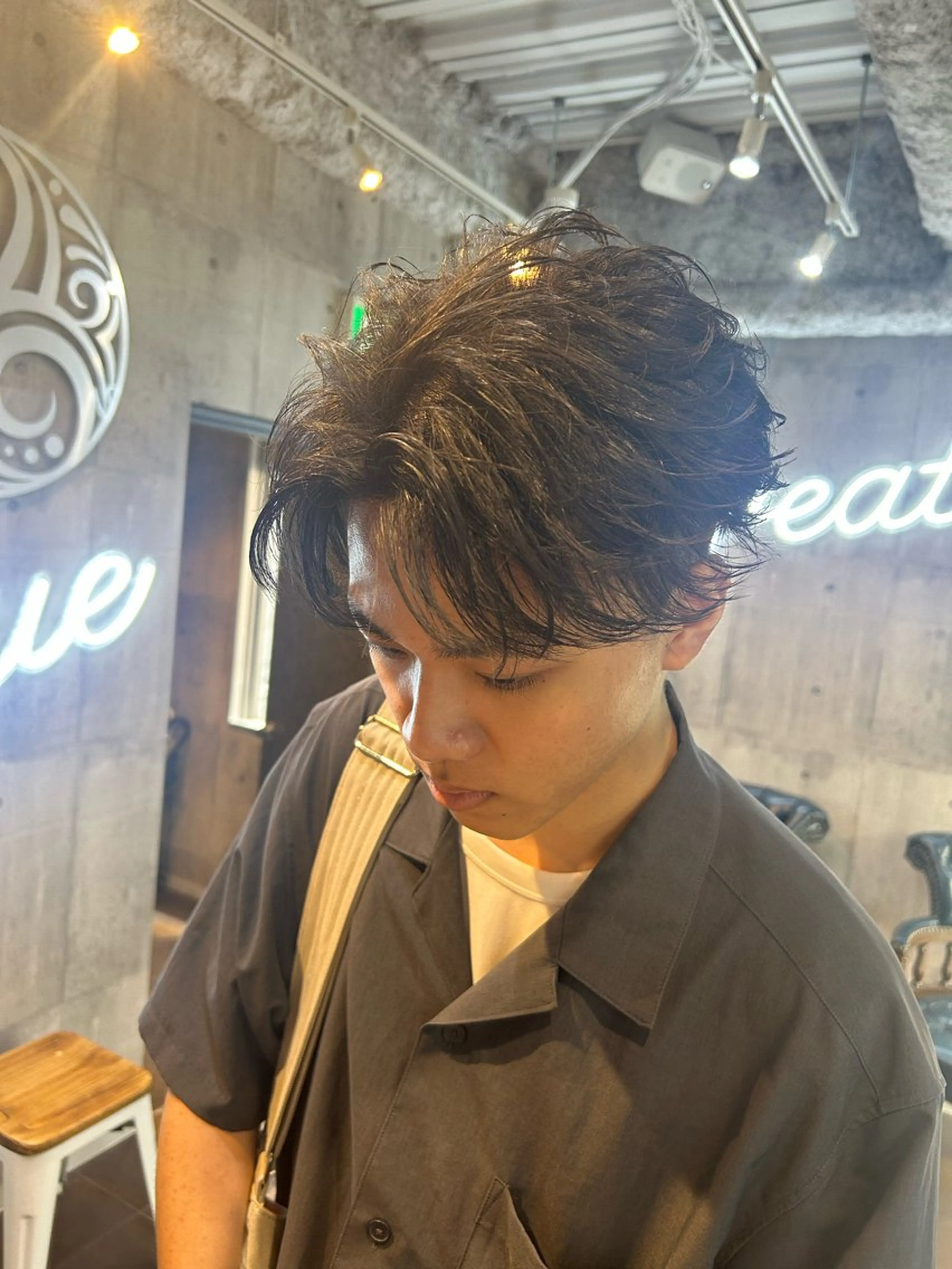 メンズ ビジネス センターパート メンズパーマ 👑再現性◎北千住N o.1パーマYutoのヘアスタイル