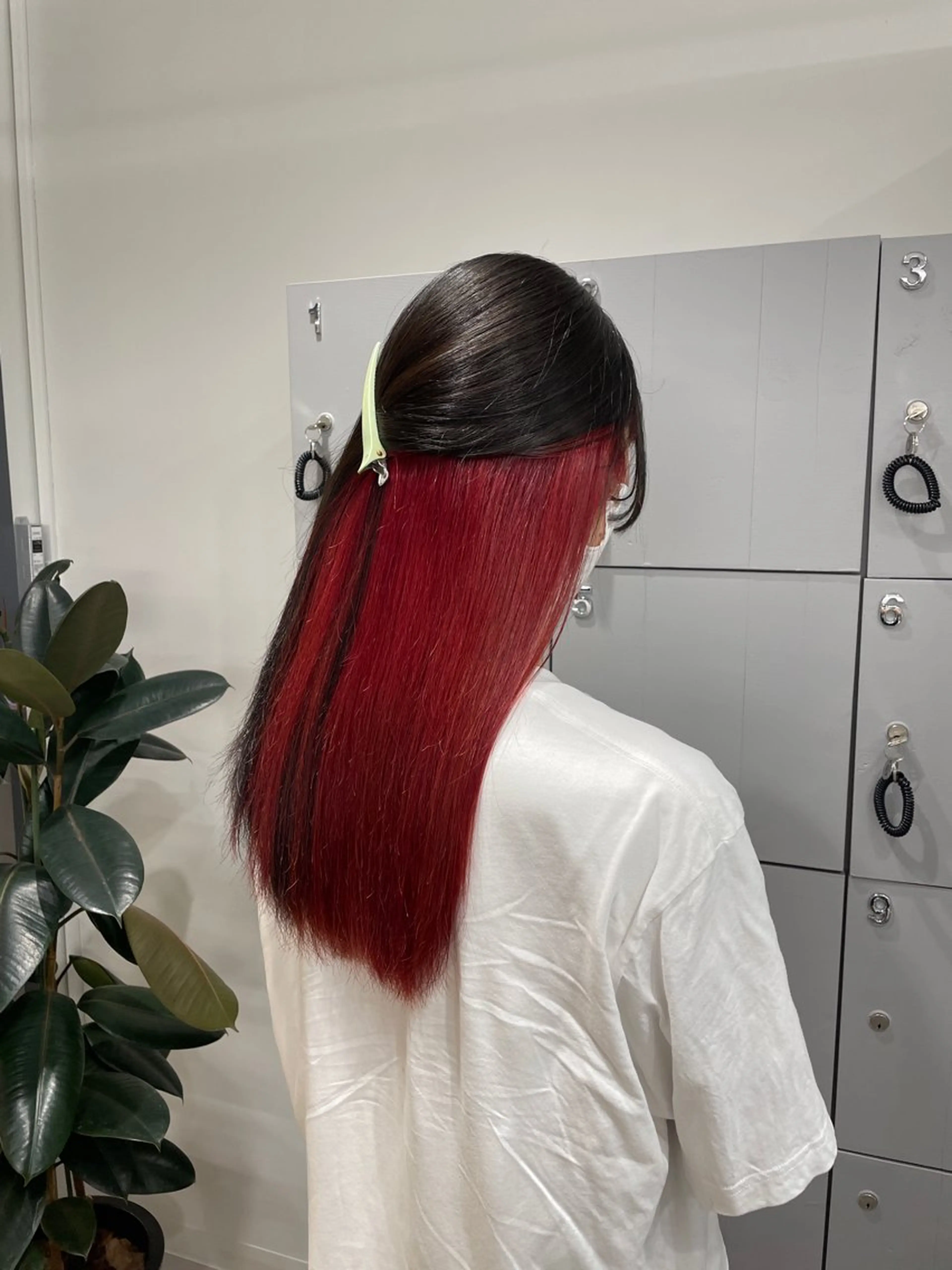 ミディアム カラー ヘアカラー トリートメント ヘッドスパ レイヤー/透けカラー アレンジ/篠崎渚彩のヘアスタイル