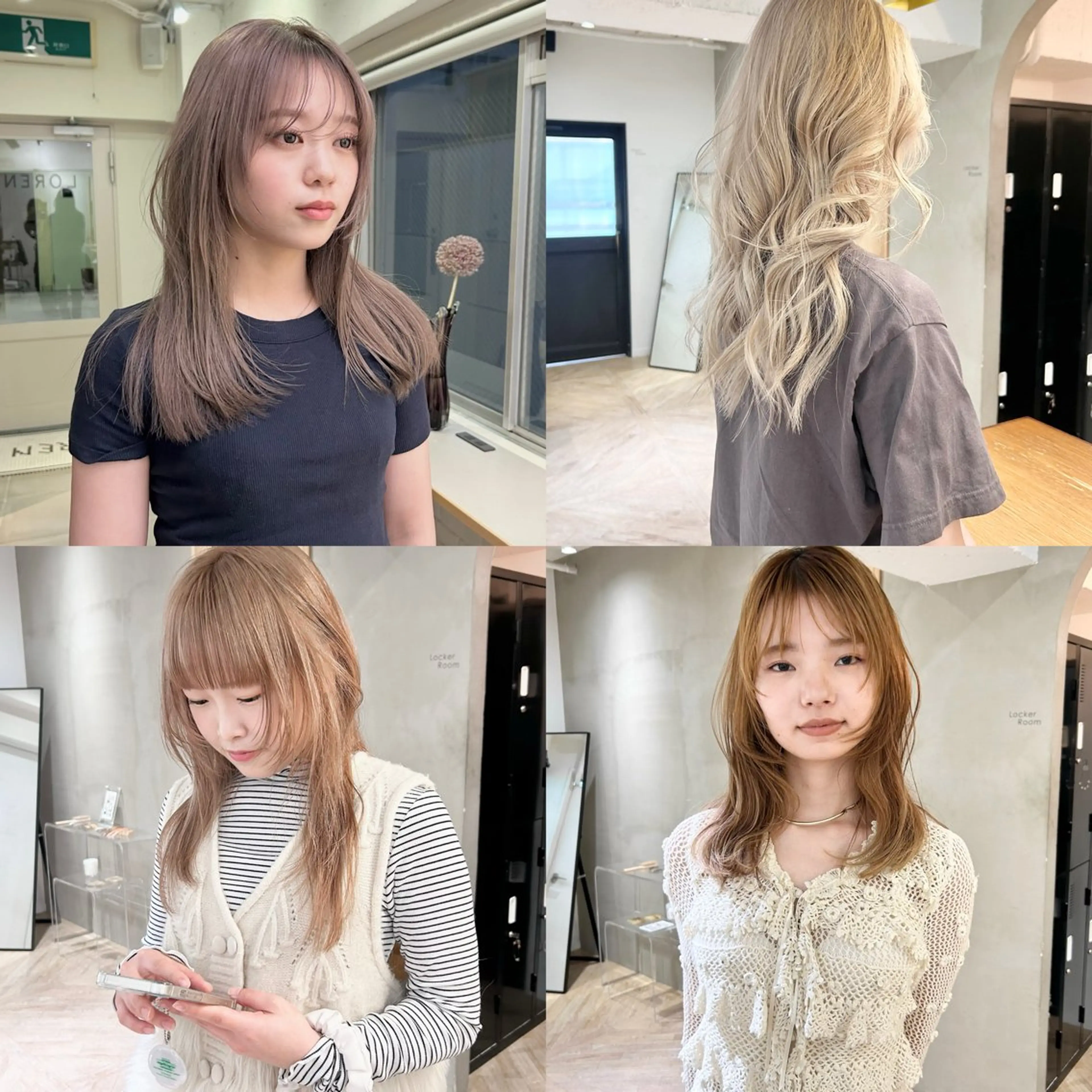 セミロング カラー ベージュカラー ブリーチ ハイトーンカラー 顔まわりレイヤー 顔周りカット レイヤーカット/栄/ 顔周り/キトウモエノのヘアスタイル