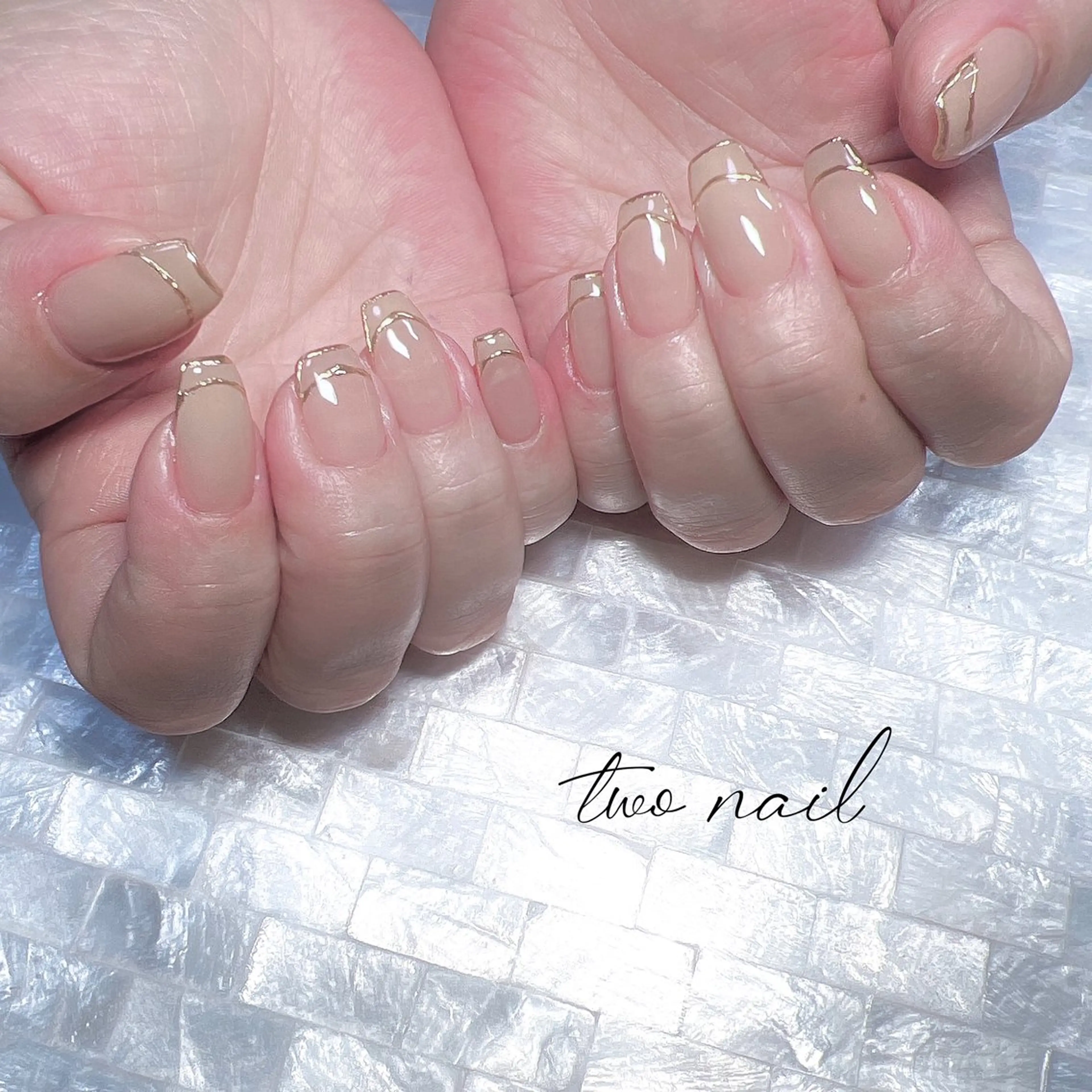 ネイル アートネイル ネイルチップ ホワイト ハンドネイル two nailのネイルデザイン