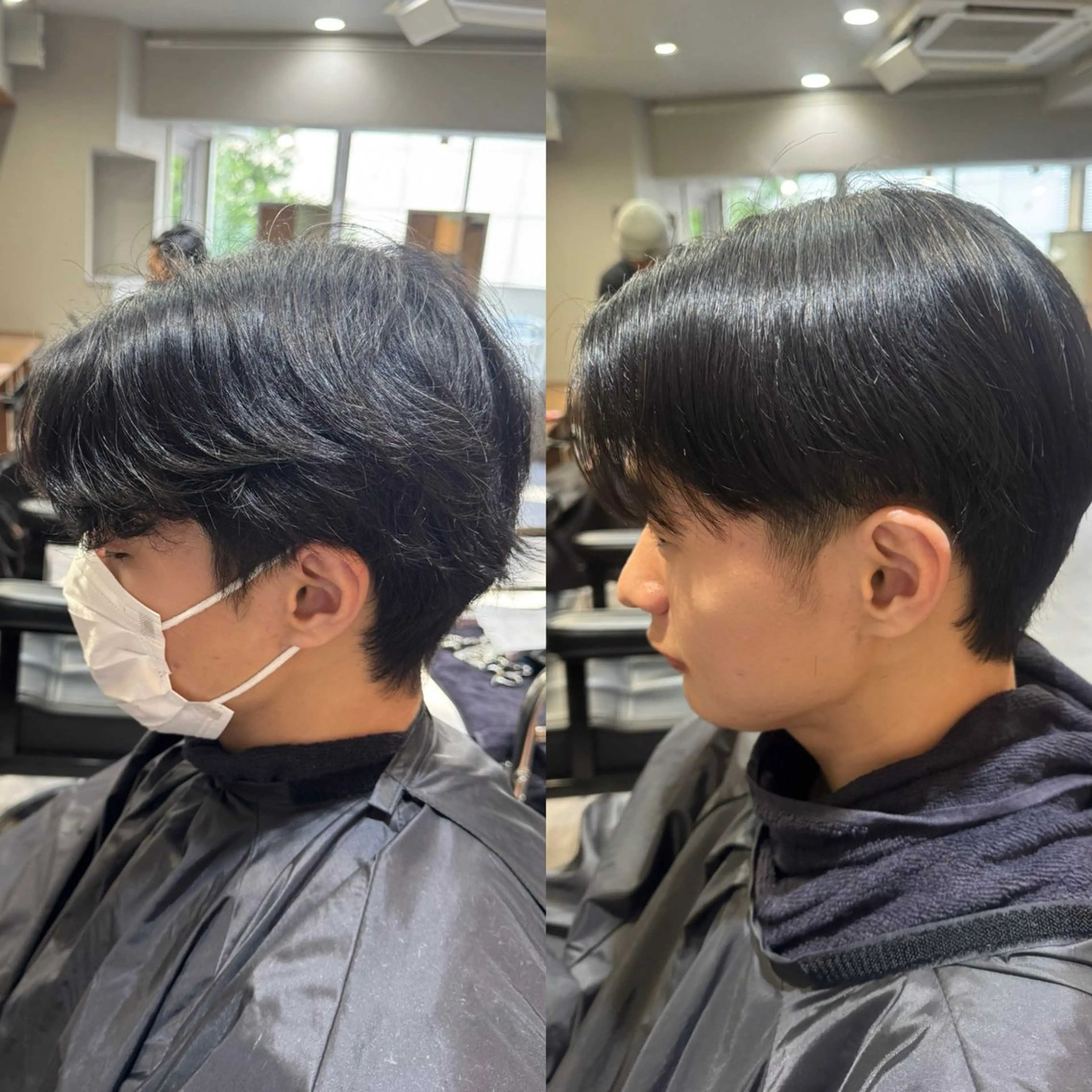 メンズ 曲がる縮毛矯正 センターパート/翼のヘアスタイル