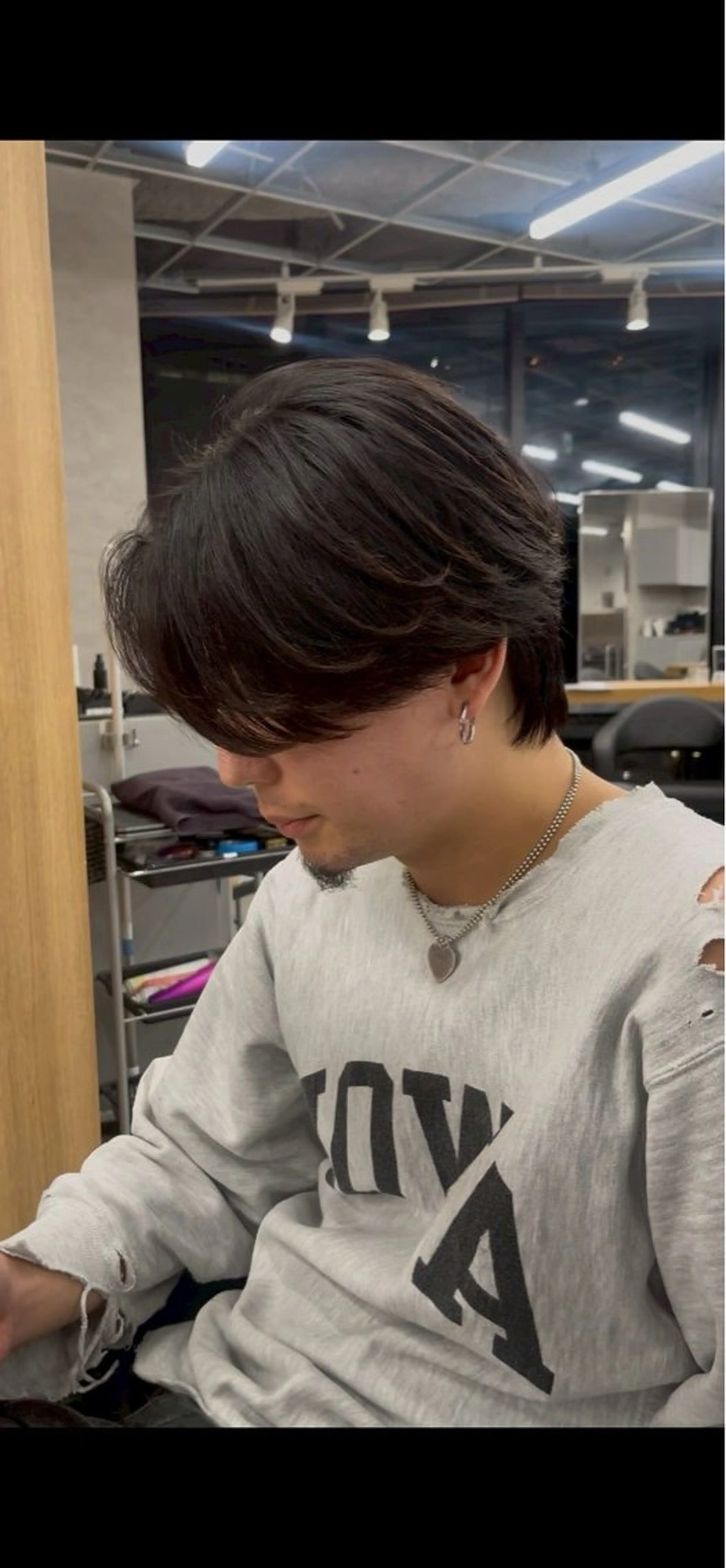 ショート カラー パーマ ヘアアレンジ メンズ キッズ アップバング センターパート メンズハイライト マッシュ メンズパーマ 福田 朝輝のヘアスタイル