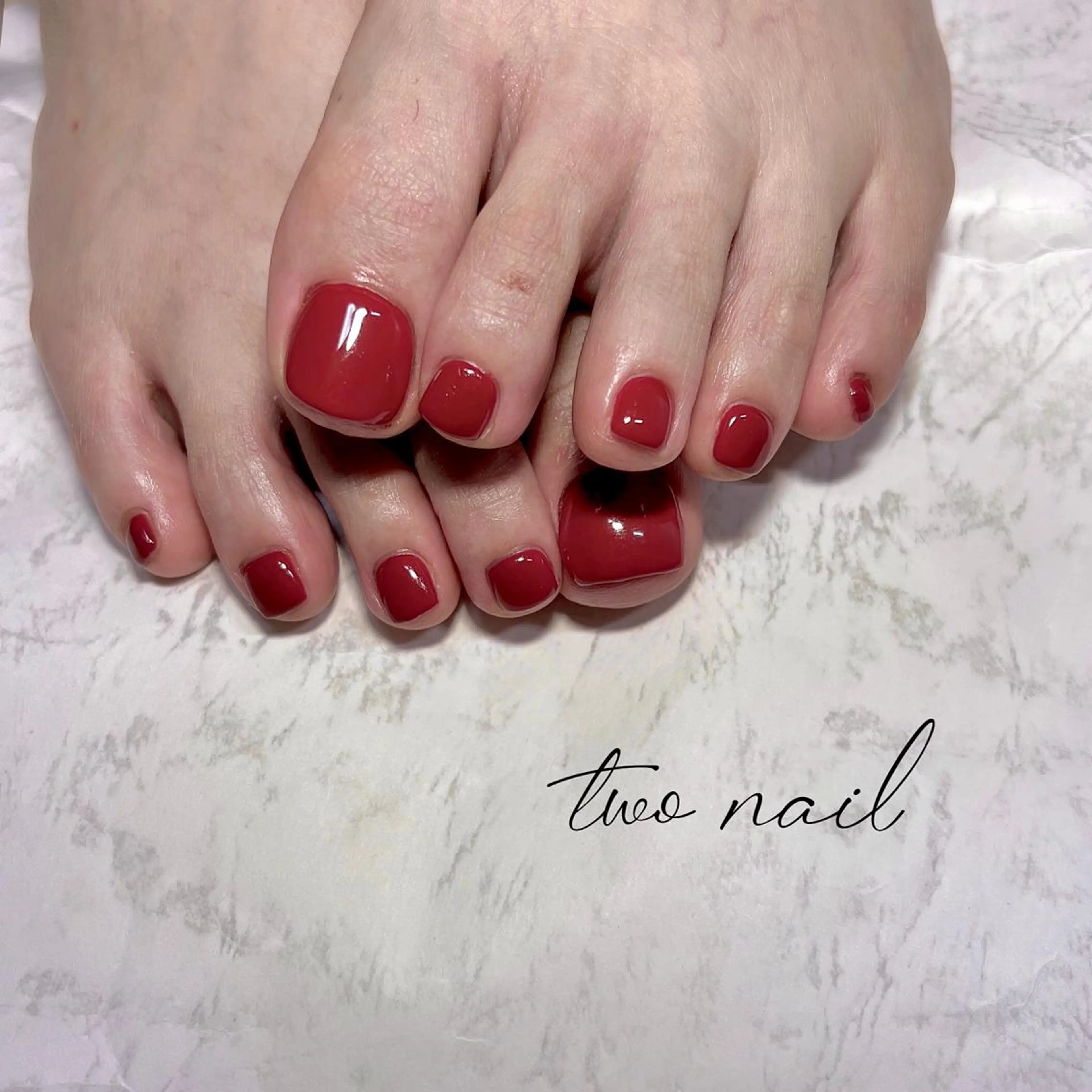 ネイル アートネイル フットネイル ハート ニュアンスネイル ホワイト フットネイル two nailのネイルデザイン