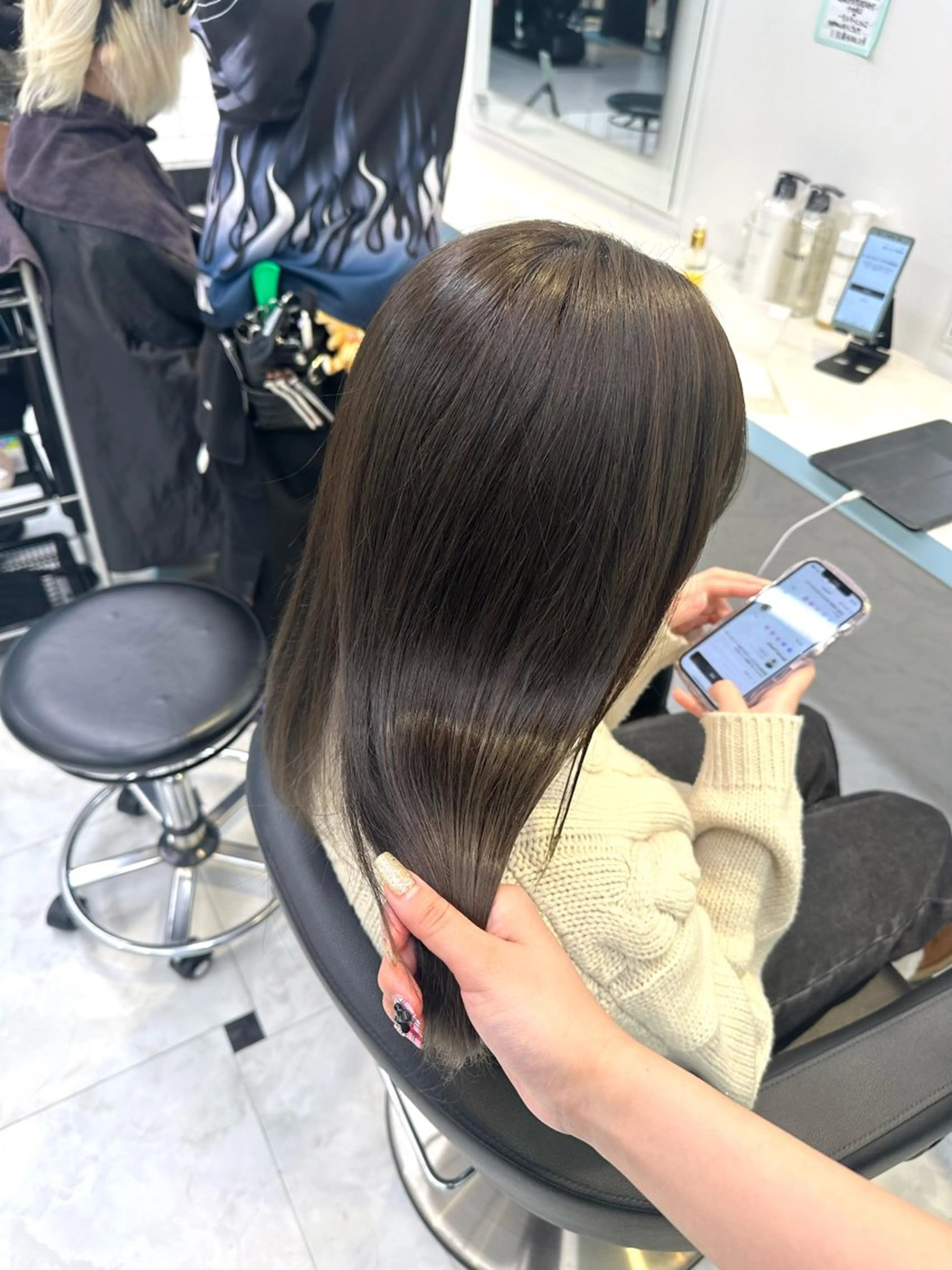 ロング カラー カット ヘアカラー トリートメント ヘッドスパ ヘアセット 暖色🩷透明感カラー ♡Maika♡のヘアスタイル