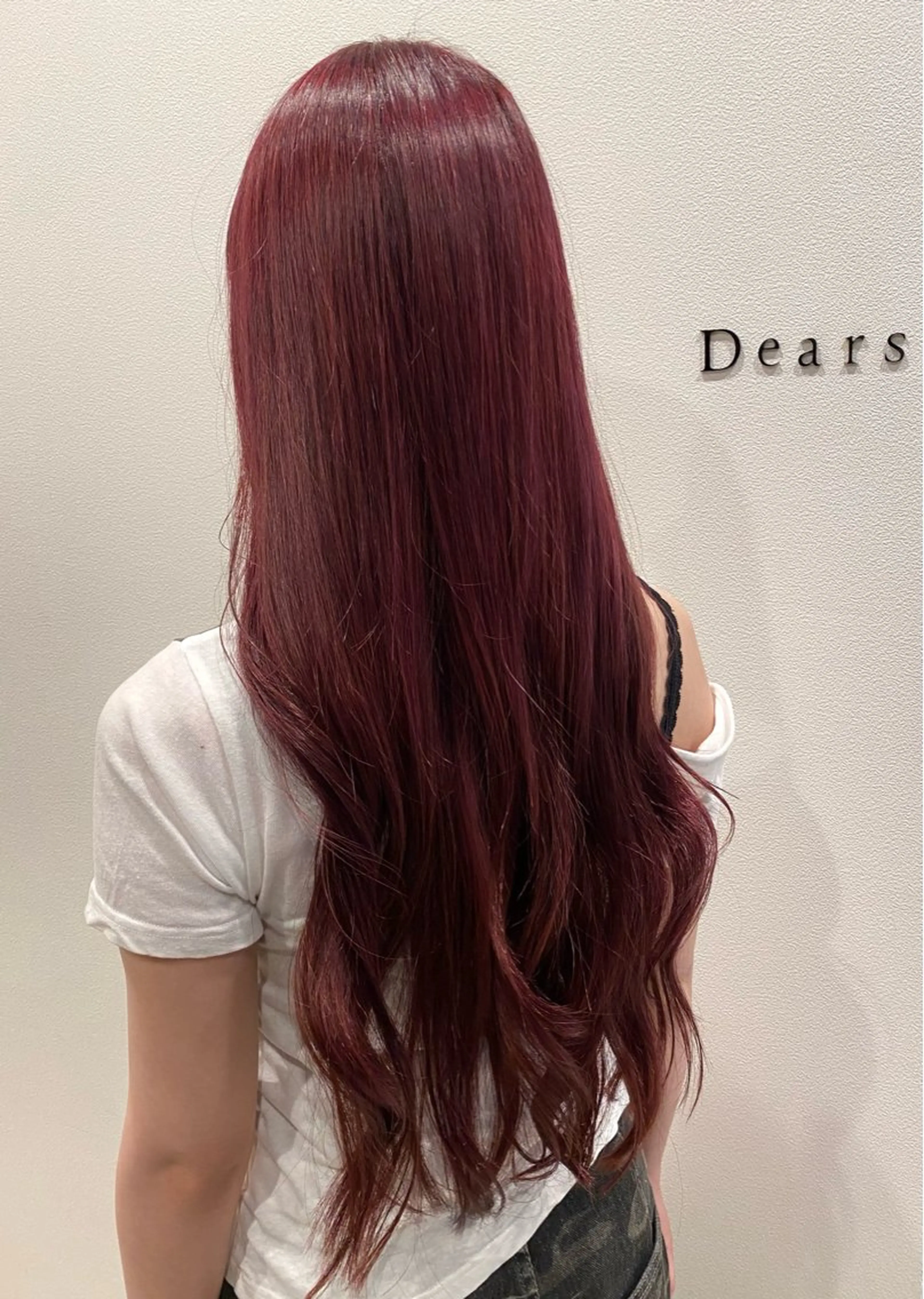 ロング カラー レッドカラー ヘアカラー ディアーズ さくらのヘアスタイル