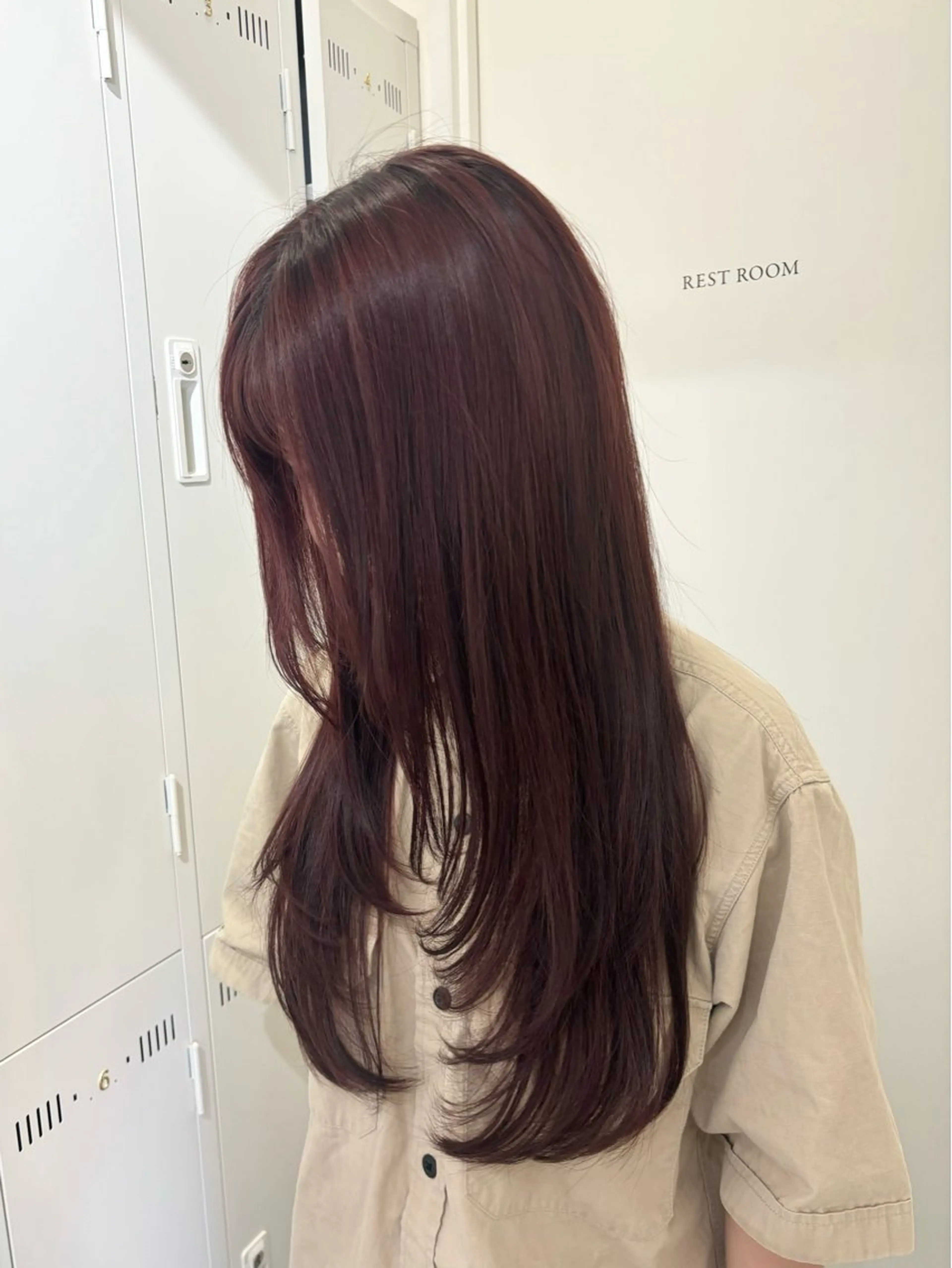 ロング カラー ピンクカラー レイヤーカット ハルカ ・のヘアスタイル