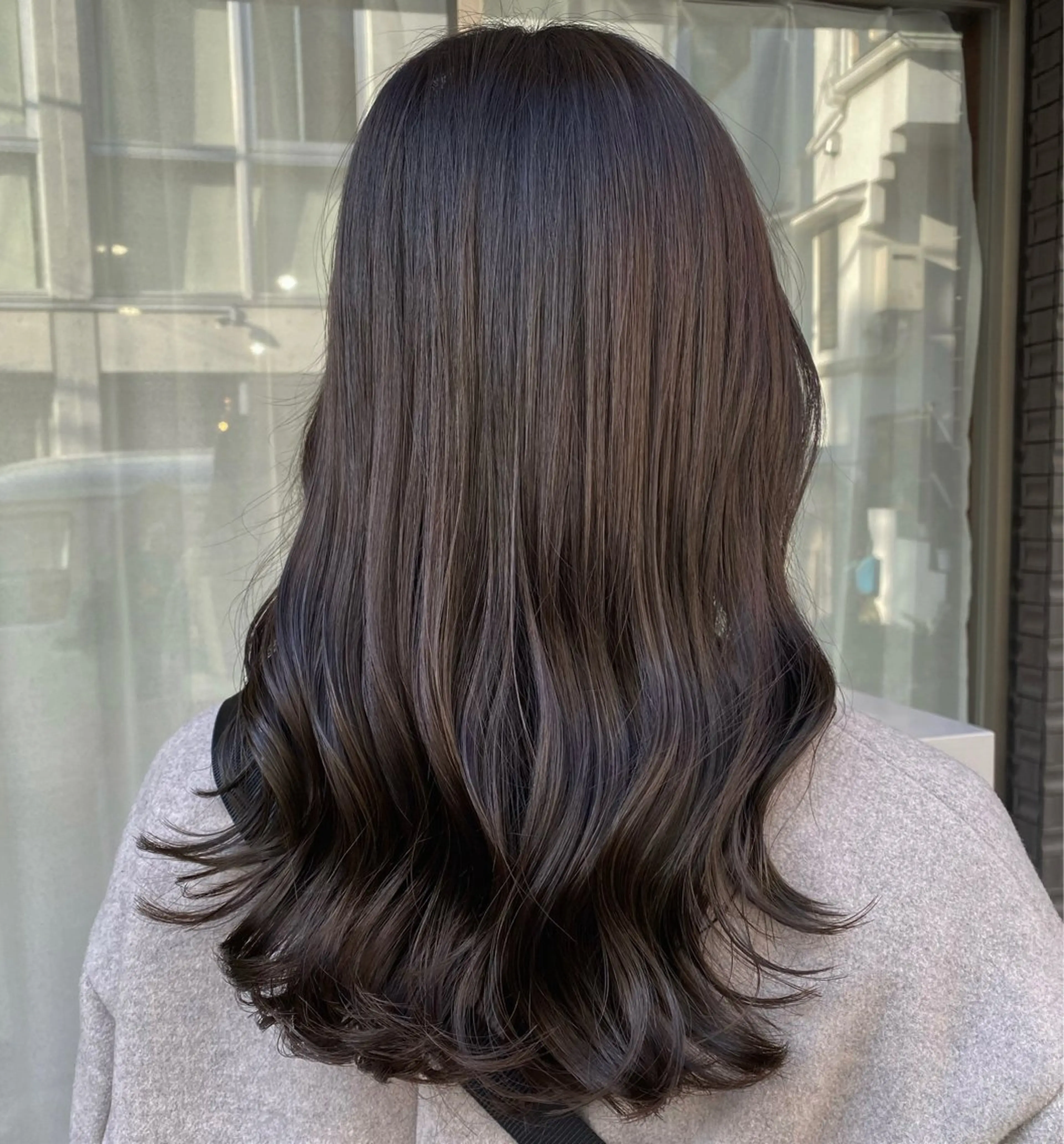 セミロング カラー グレージュ カット ヘアカラー トリートメント グレージュ/レイヤー /韓国ヘア/RISAのヘアスタイル