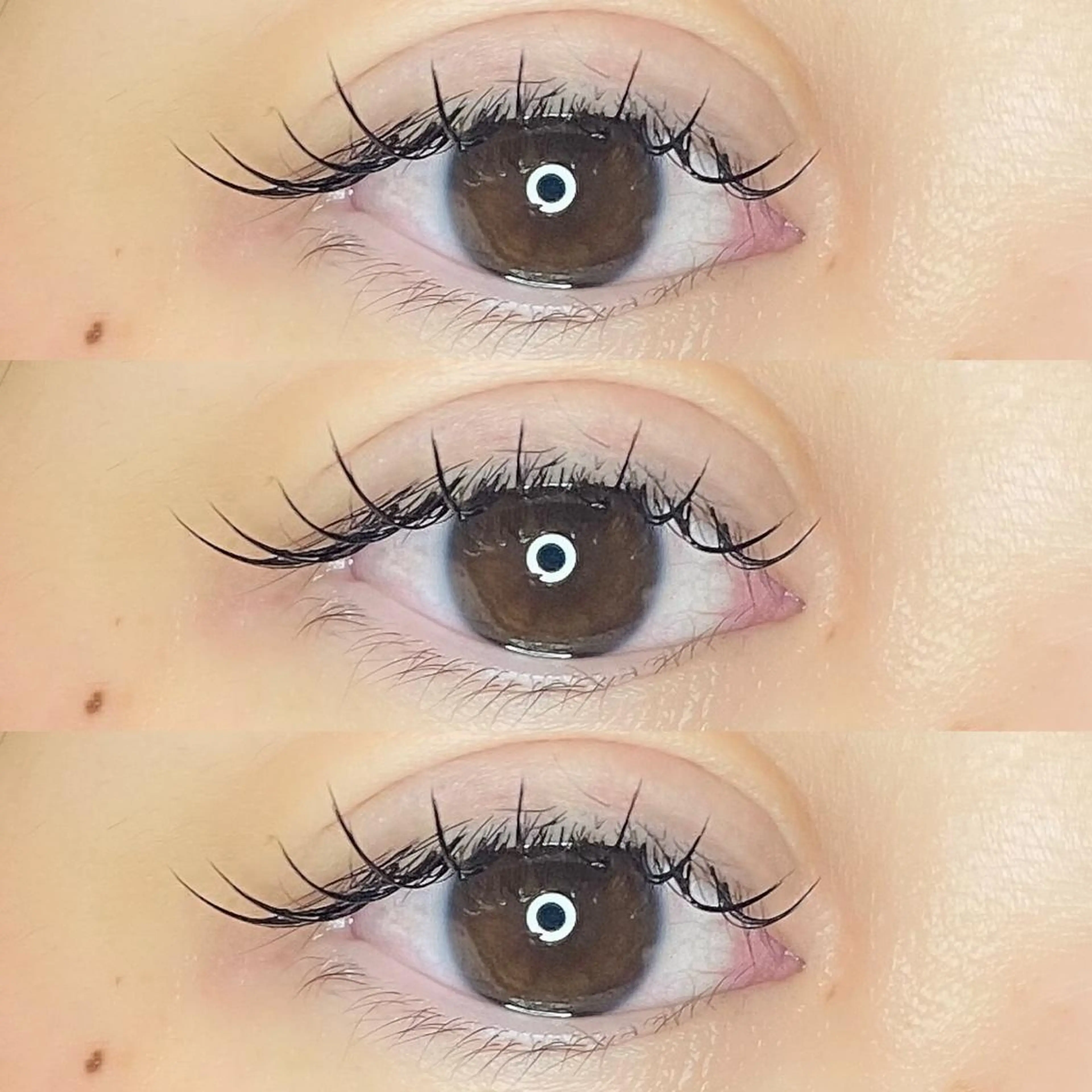 マツエク・マツパ 束感まつ毛 フラットラッシュ 韓国風マツエク パリジェンヌラッシュリフト ボリュームラッシュ 肌に馴染むハイトーン /ミルクティーカラーのヘアスタイル