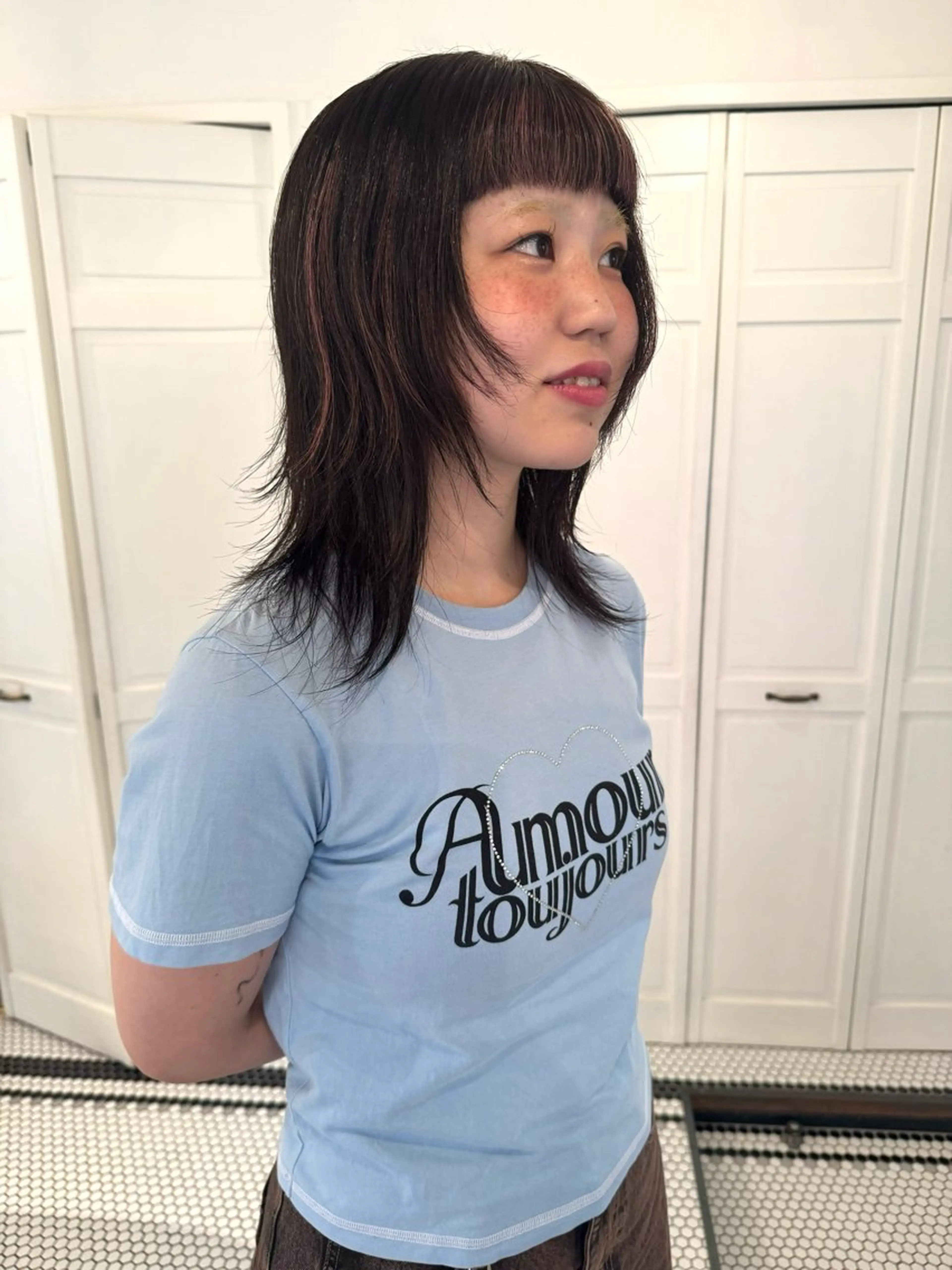 カラー ヘアカラー ブリーチカラー🎀 韓国風/寺門美優のヘアスタイル