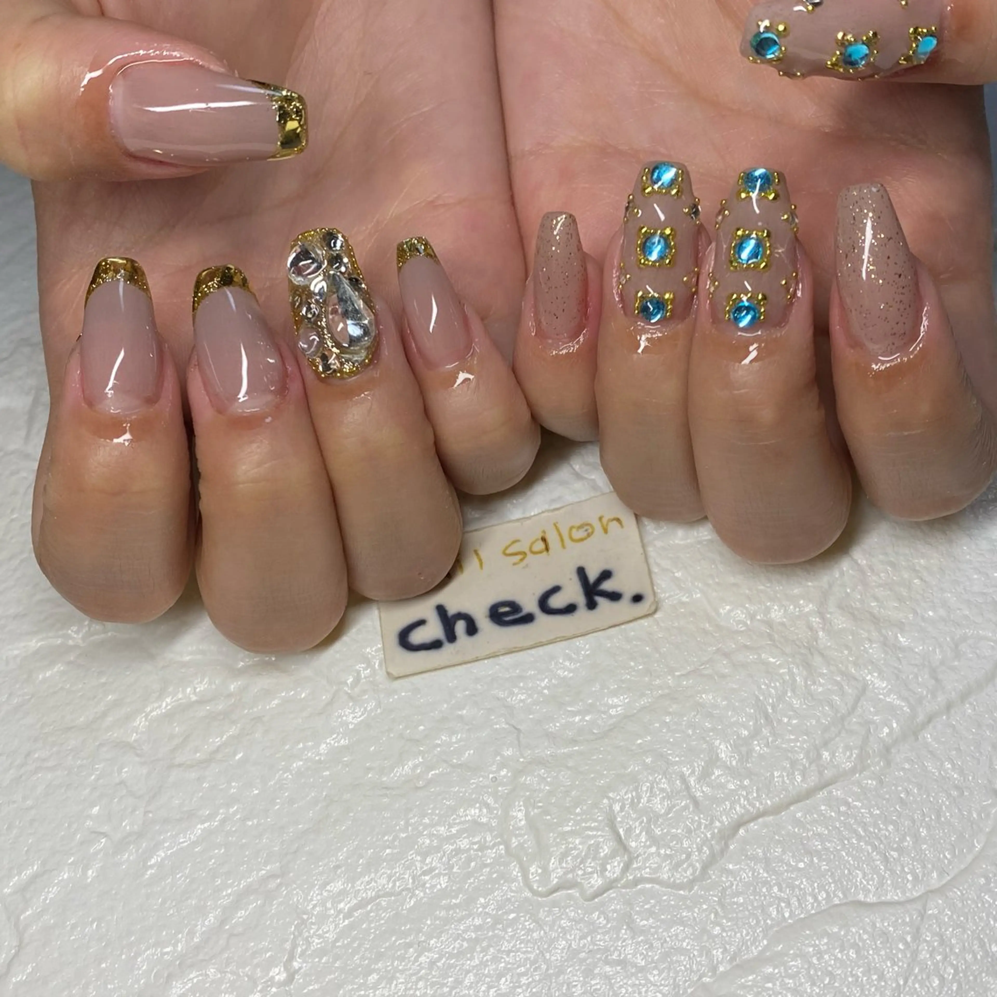 ネイル アートネイル ニュアンスネイル スカルプネイル 春ネイル 夏ネイル ーCHECKー ちあきのネイルデザイン